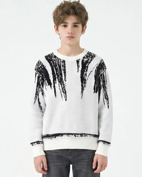 Sottosopra AN656506 Pullover Nero 12 Anni Graffiato