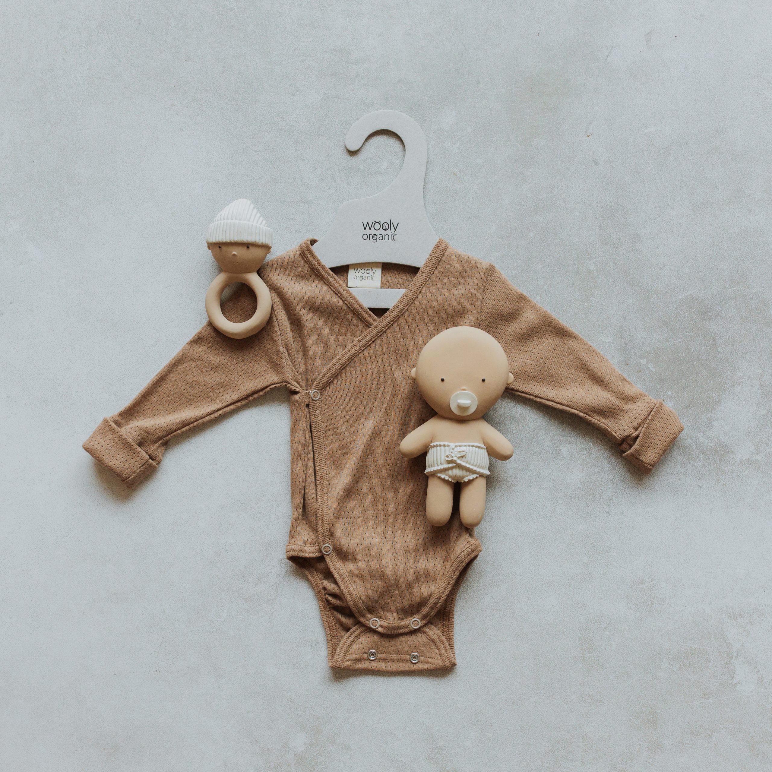 Woolly Organic Baby Bodysuits Body incrociato maniche lunghe cotone bio