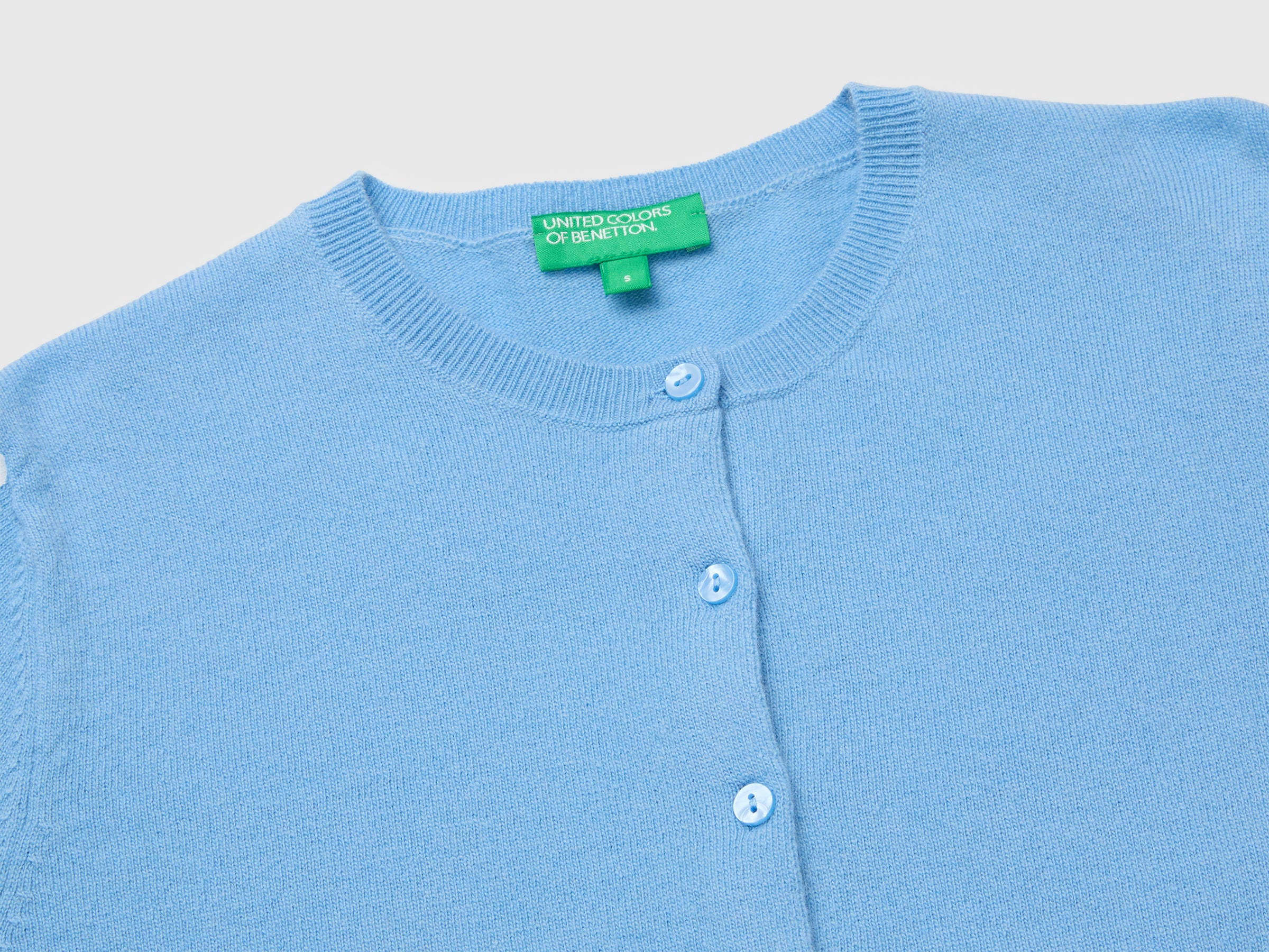 United Colors of Benetton cardigan merino azzurro M lana