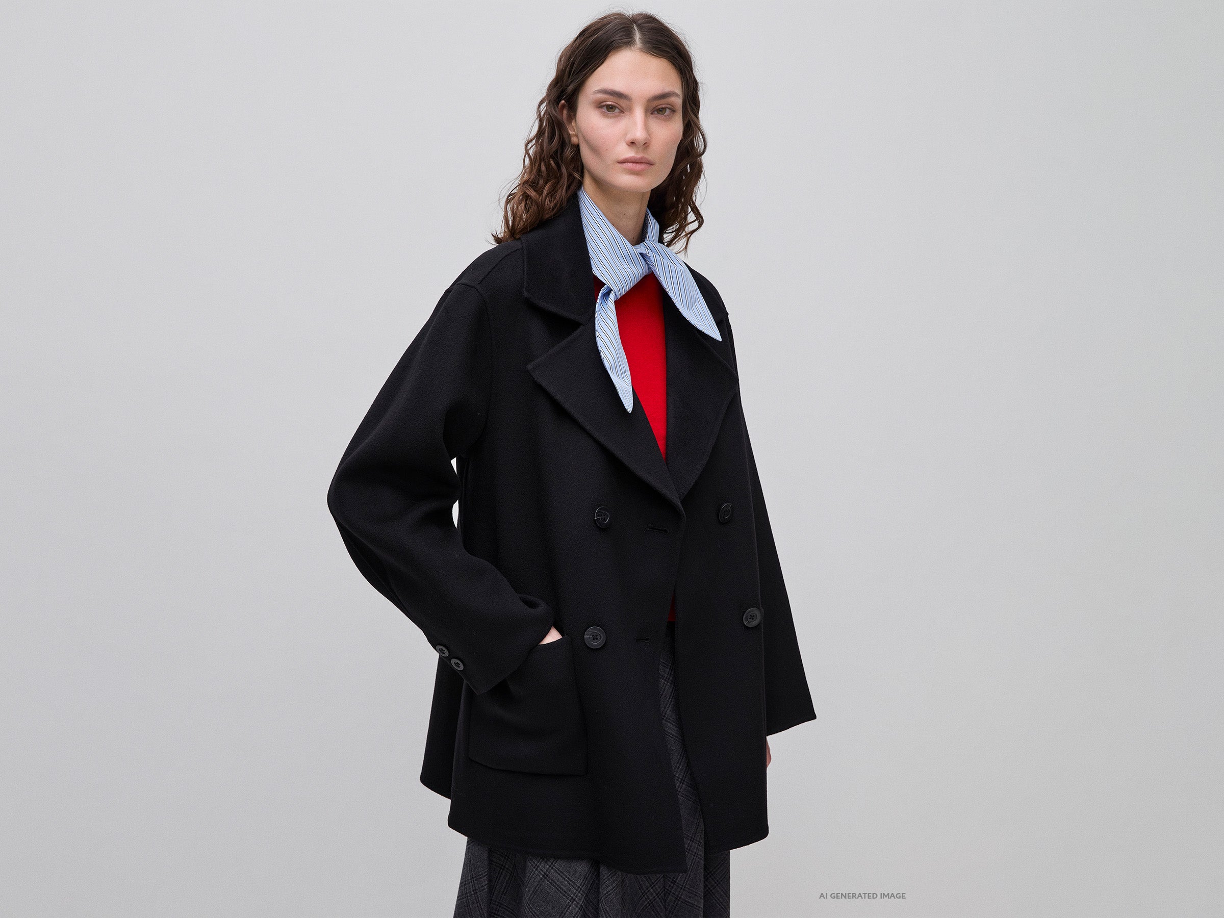 United Colors of Benetton Cappotto Lana Cashmere Doppiopetto Taglia 42