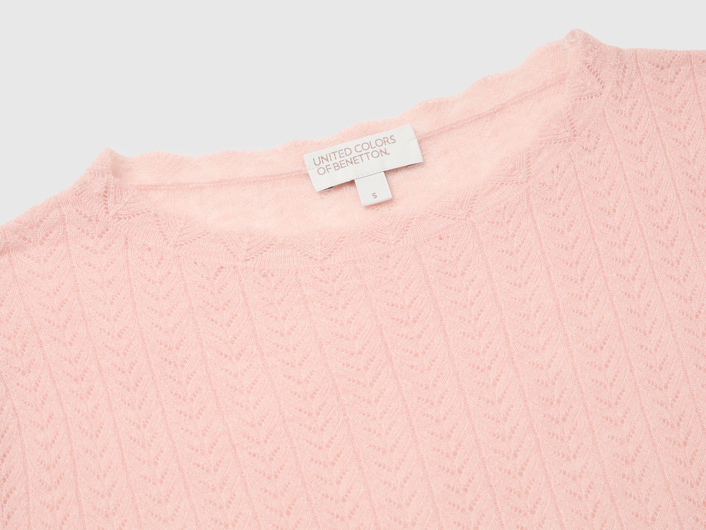 United Colors of Benetton Maglione Traforato Lana Ultraleggera Donna