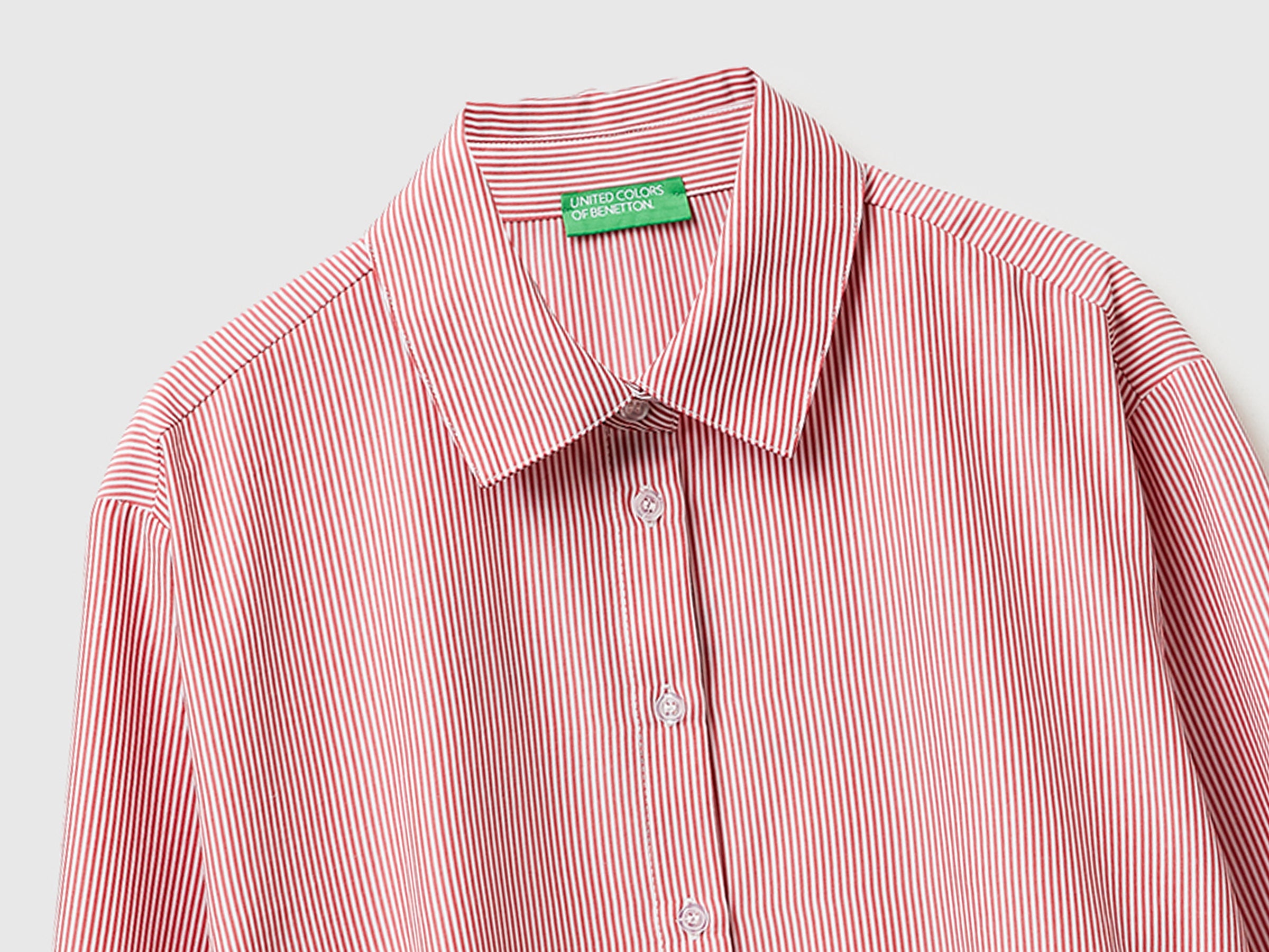 United Colors of Benetton Camicia Rigata Viscosa Ricamo Retro XS-XL