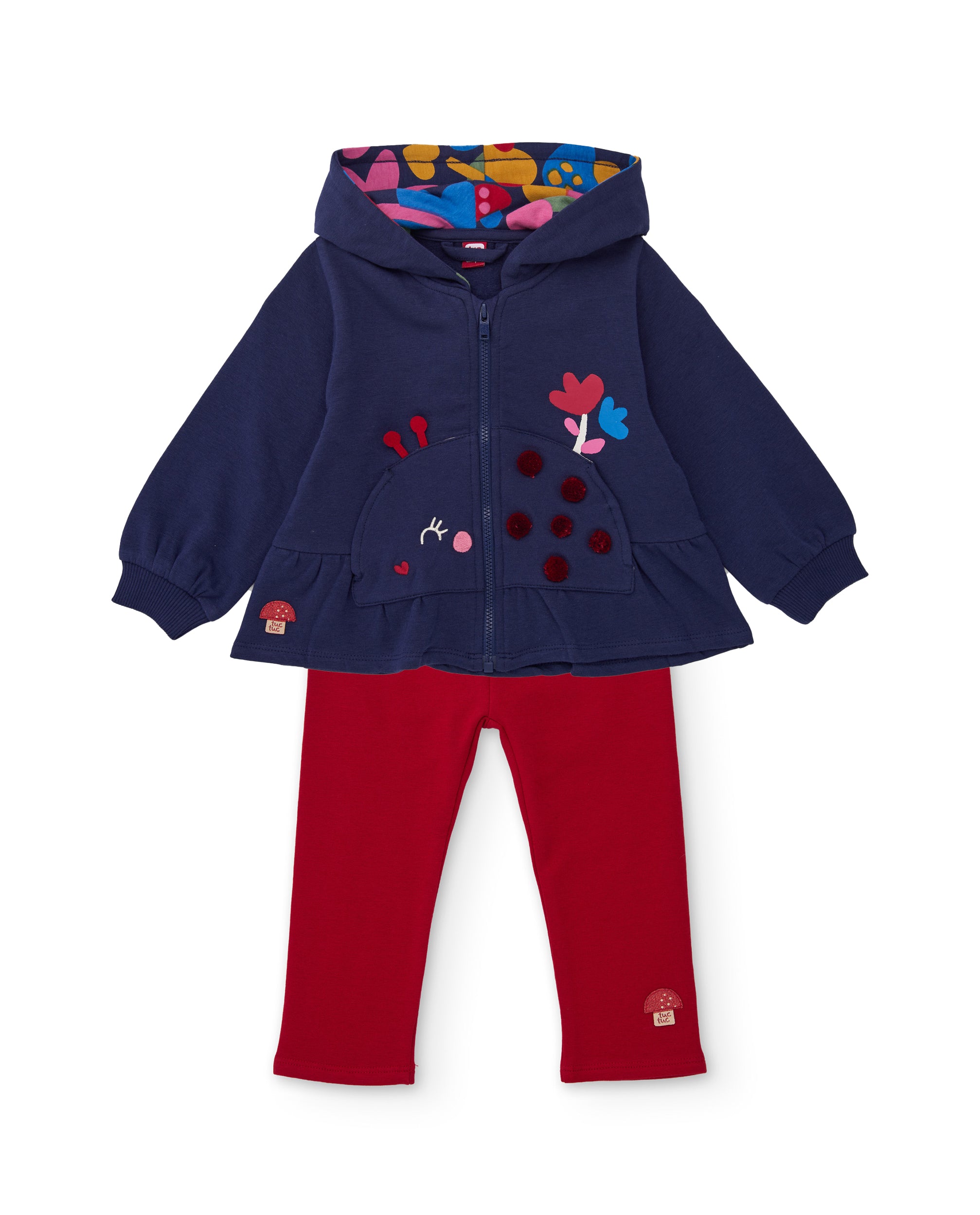 TucTuc Completi Felpa Bambina Blu Navy con Leggings 2 Pezzi