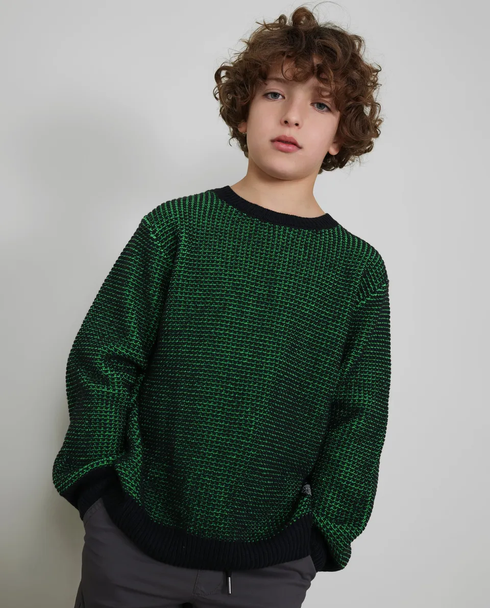 TucTuc Maglione tricot bambino collo rotondo verde