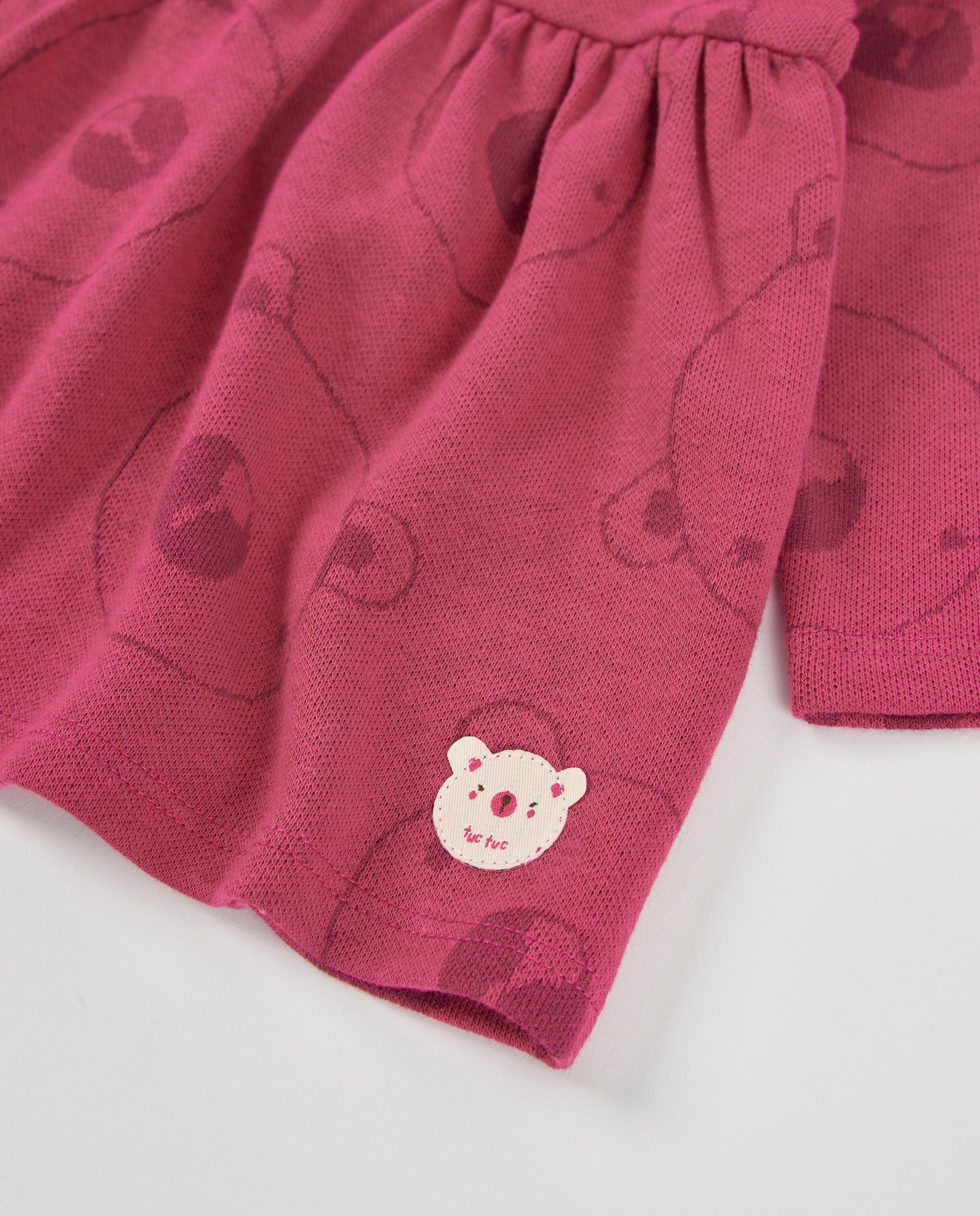 TucTuc Vestiti vestito neonata bordeaux orsetti