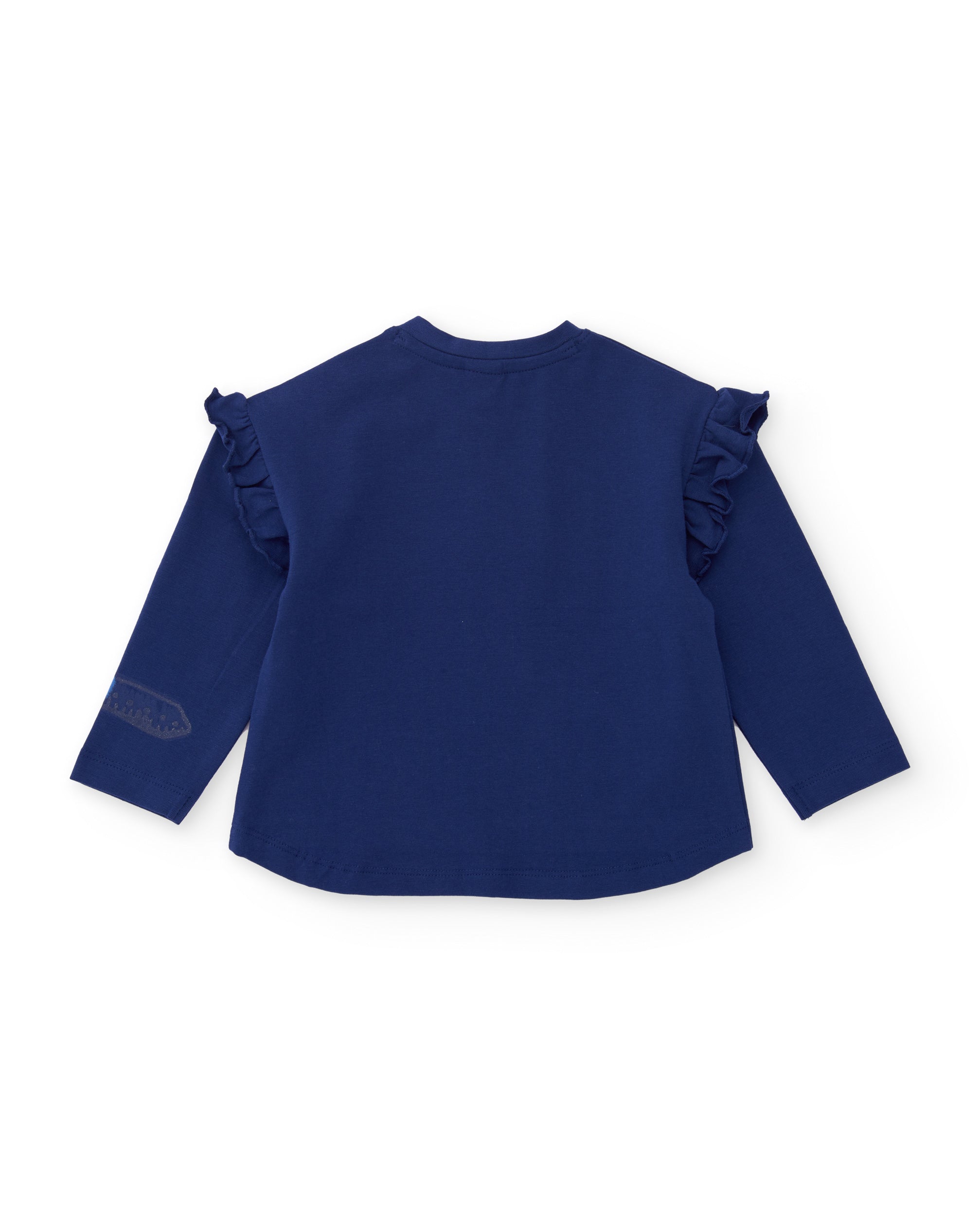 TucTuc Magliette T-Shirt Bambina Blu Navy Stampa Gatto