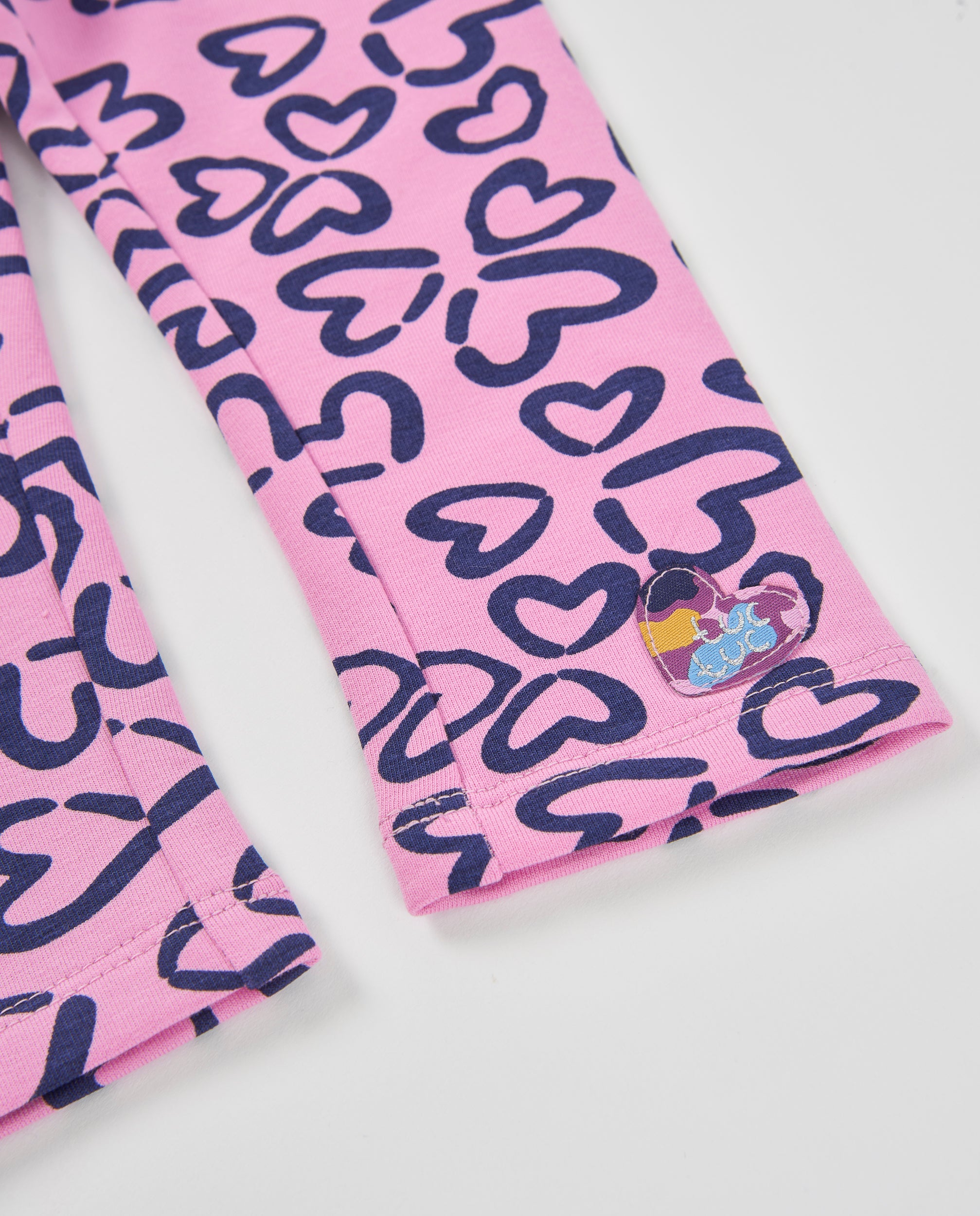 TucTuc Leggings felpa bambina rosa cuori elasticizzati