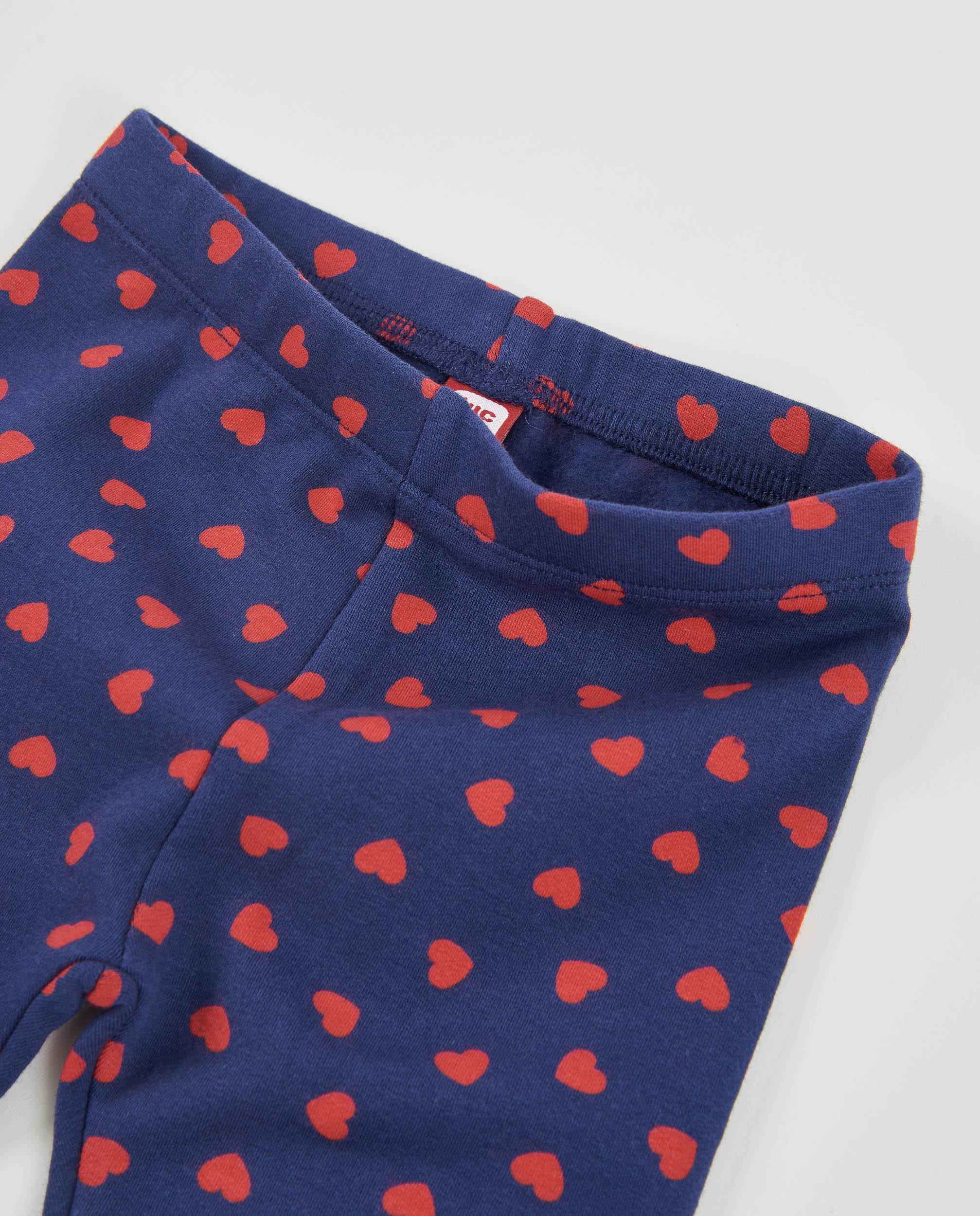 TucTuc Leggings Felpa Cuori Blu Navy Bambina Elasticizzati
