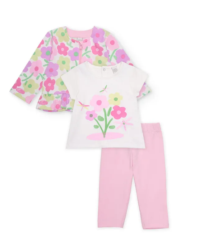 TucTuc Completi Completo Neonata Rosa 3 Pezzi Fiori
