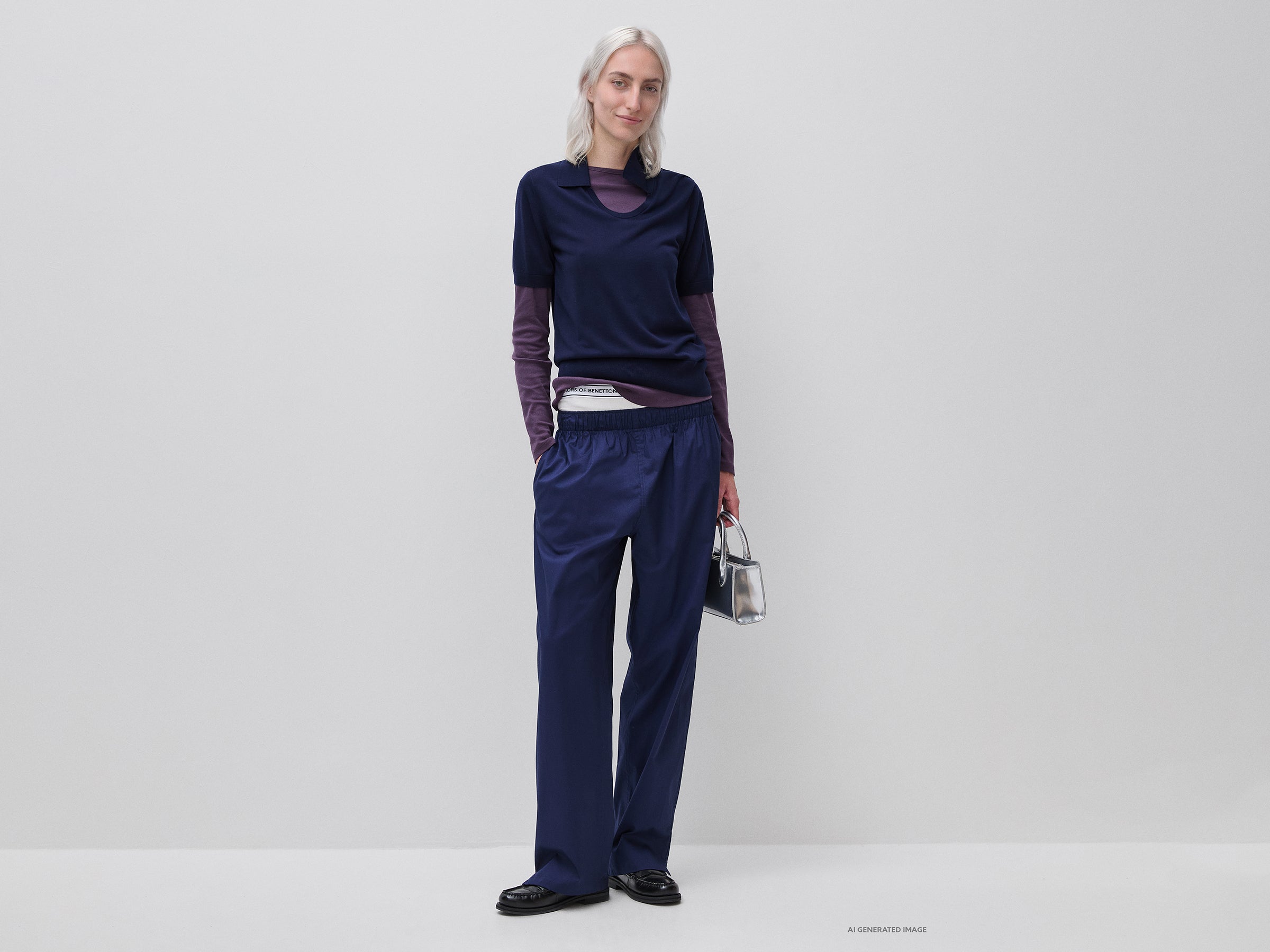 United Colors of Benetton maglione seta lyocell maniche corte