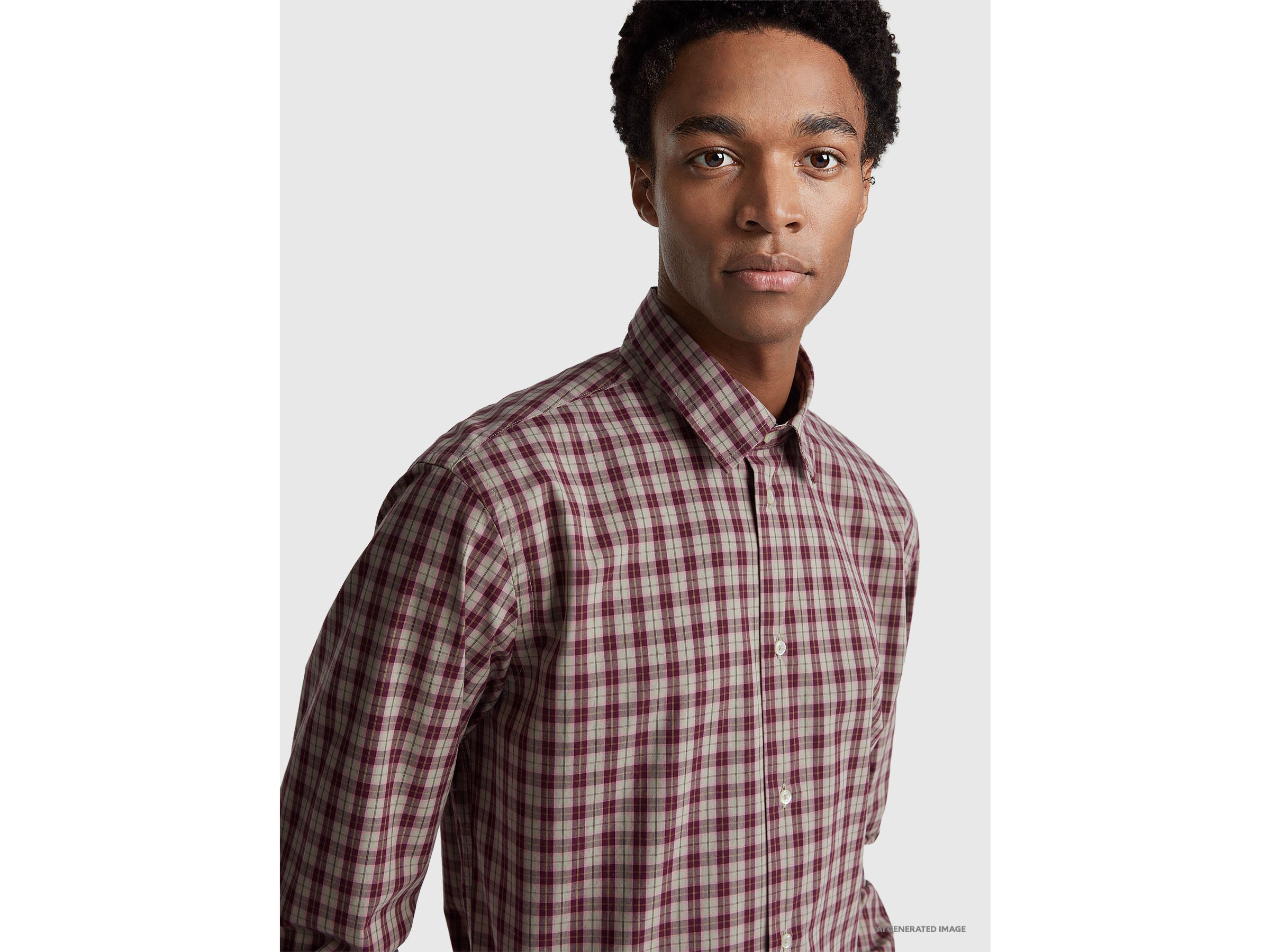 United Colors of Benetton Camicia quadri cotone manica lunga