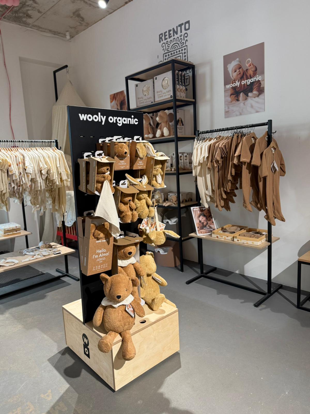 Woolly Organic Wooden Display espositore legno bifacciale