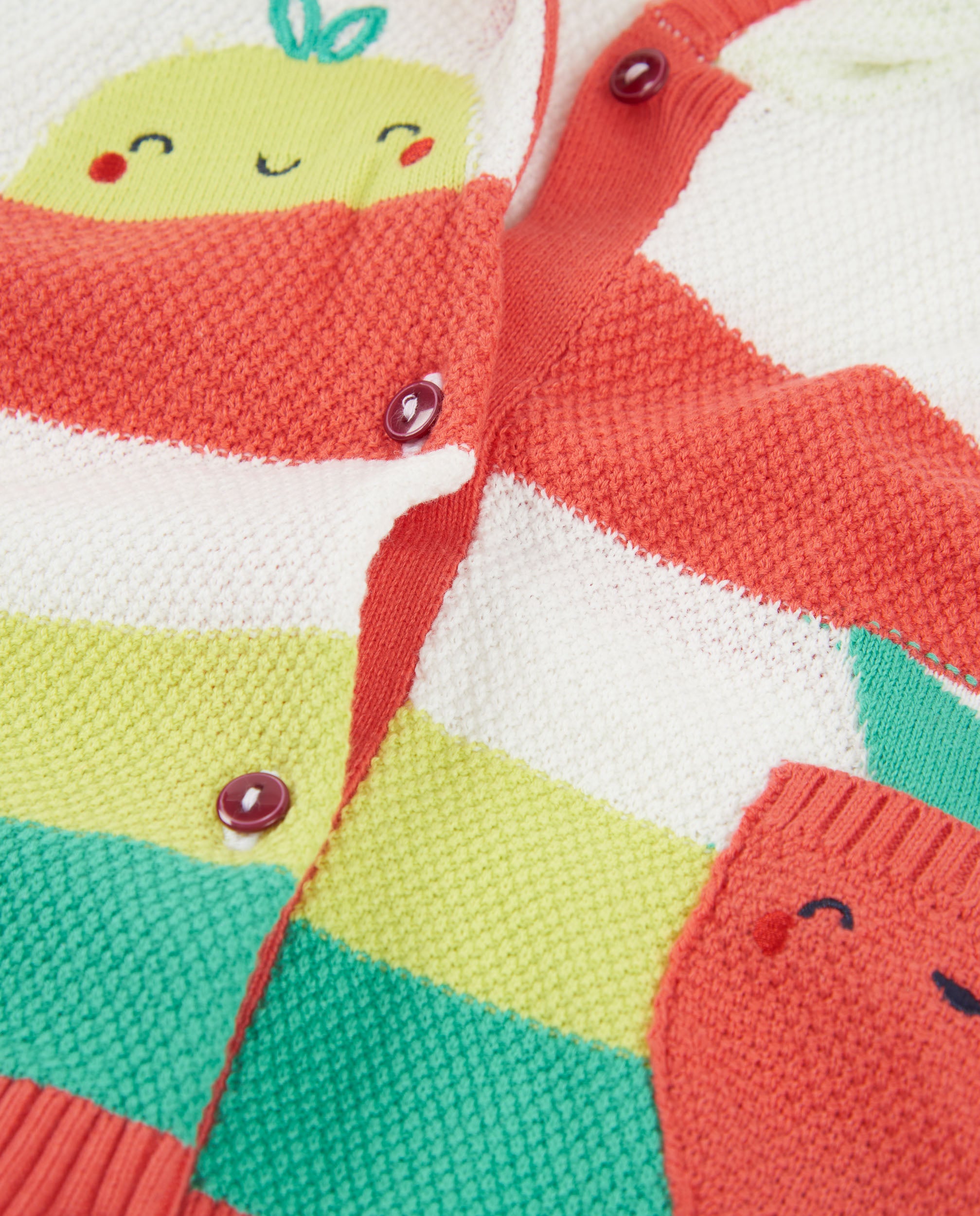 TucTuc Maglioni Cardigan Neonato Crudo Righe Frutta