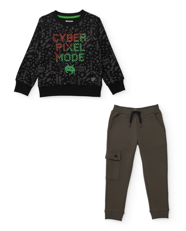 TucTuc Completi Completo Bimbo Felpa Jogger Cotone Nero