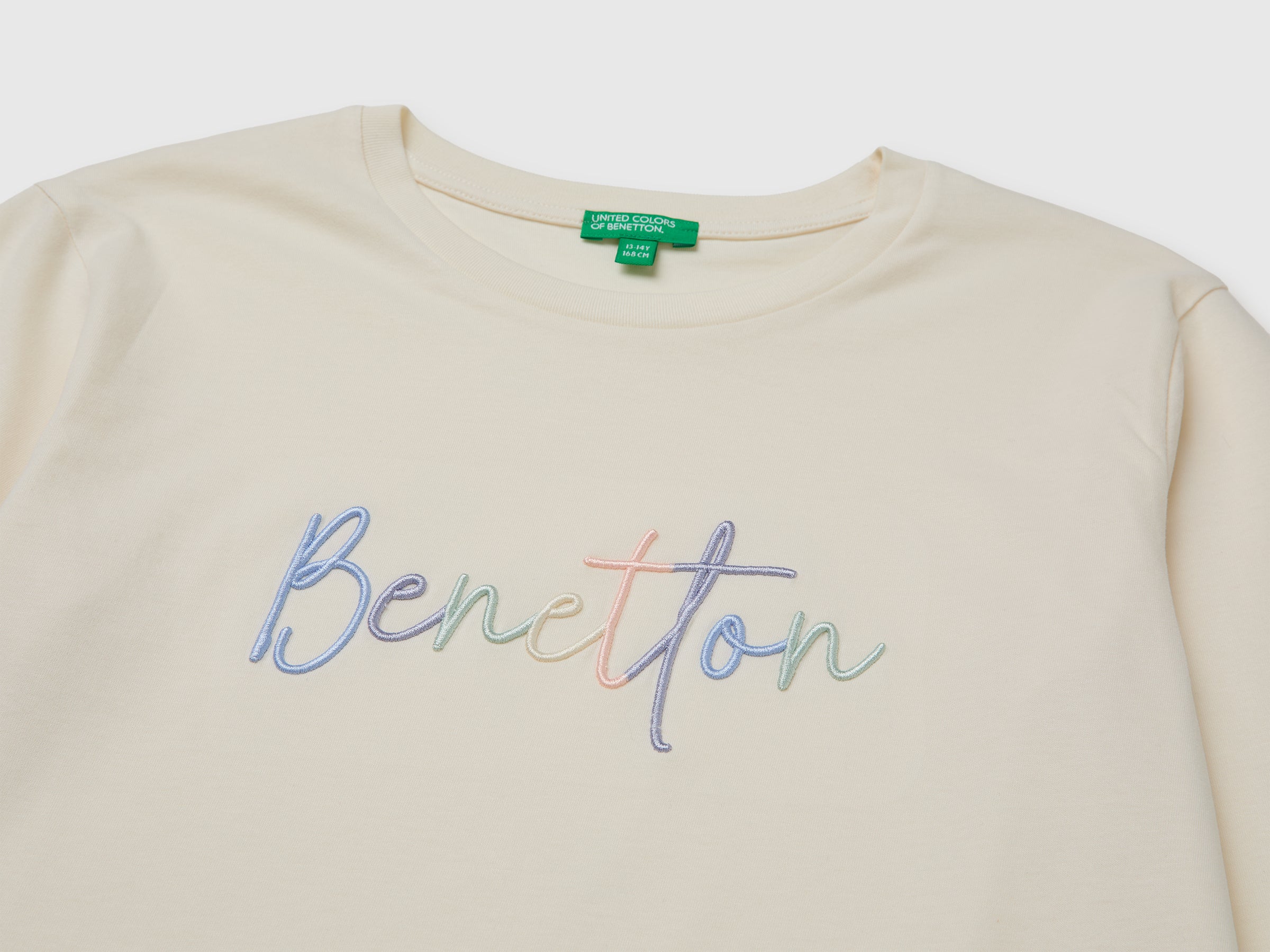 United Colors of Benetton T-Shirts maglietta ricamo cotone biologico M