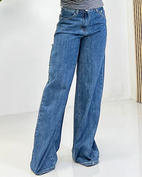 Sottosopra JES22570 jeans scritta strappi jeans taglia S