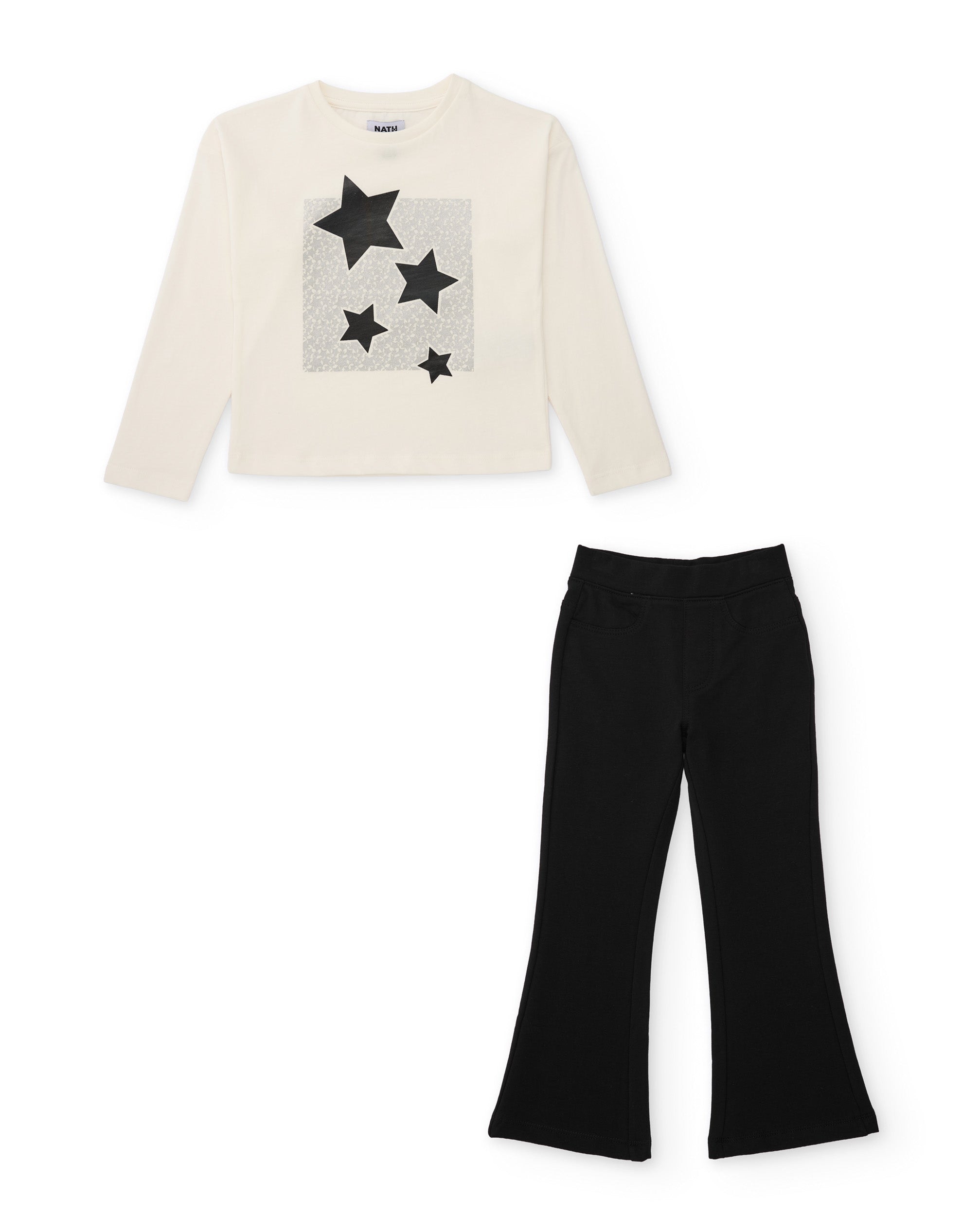 TucTuc Completi Stelle Completo Bimba Bianco Maglia+Leggings
