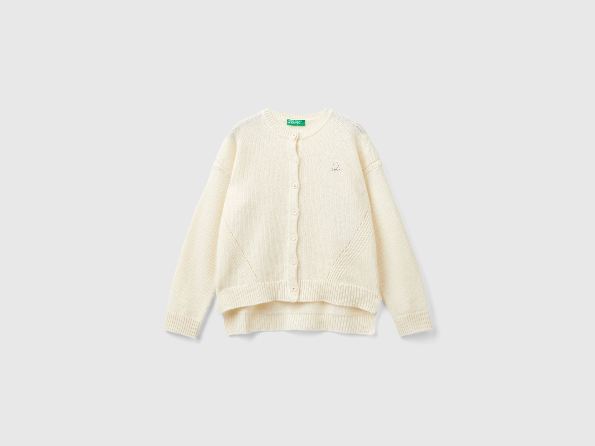United Colors of Benetton Cardigan Logo Strass Lana taglia M