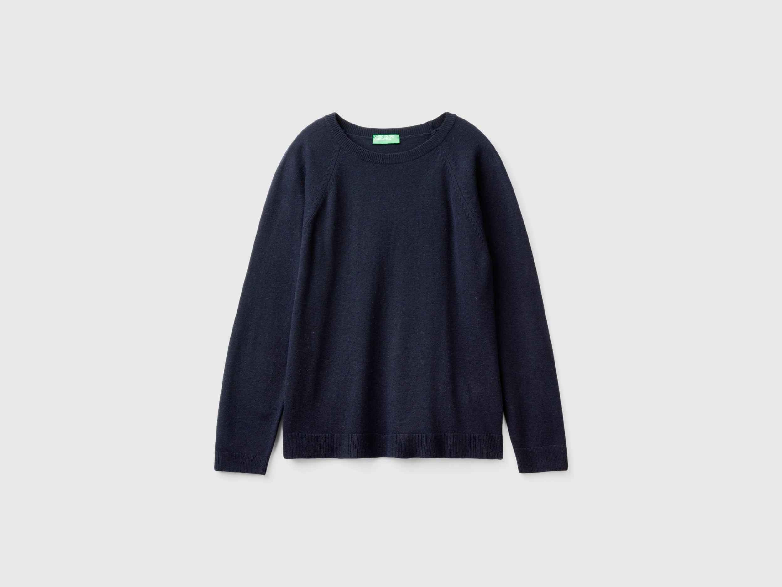 United Colors of Benetton Maglione Girocollo Blu Notte Cashmere M