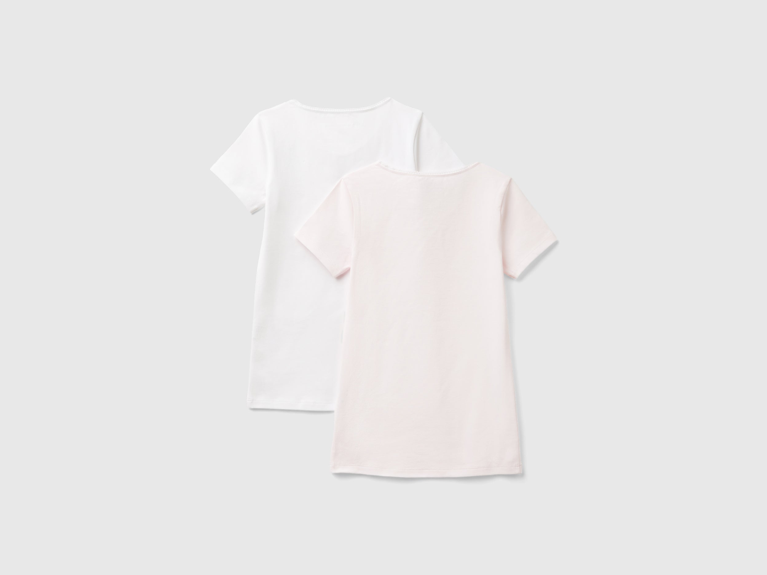 United Colors of Benetton set 2 magliette cotone pizzo donna