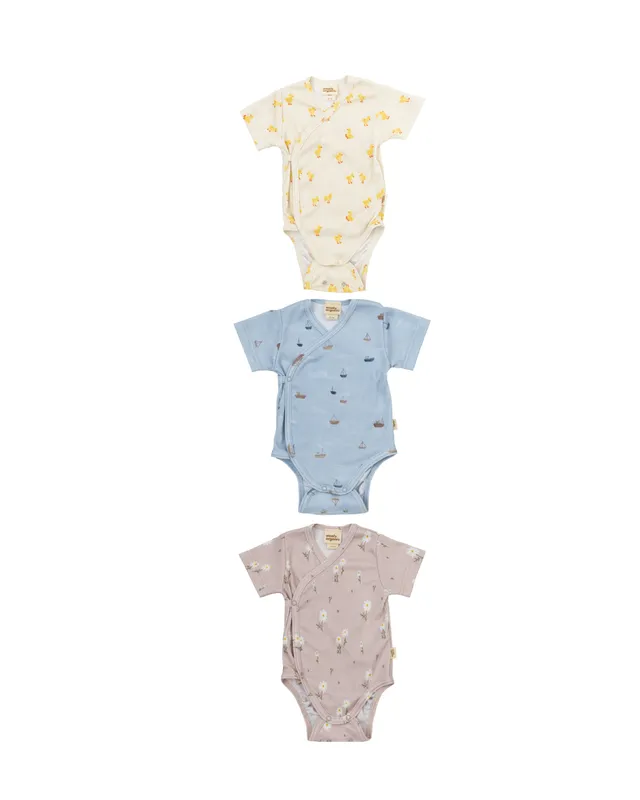 Woolly Organic Baby Bodysuits body incrociato manica corta