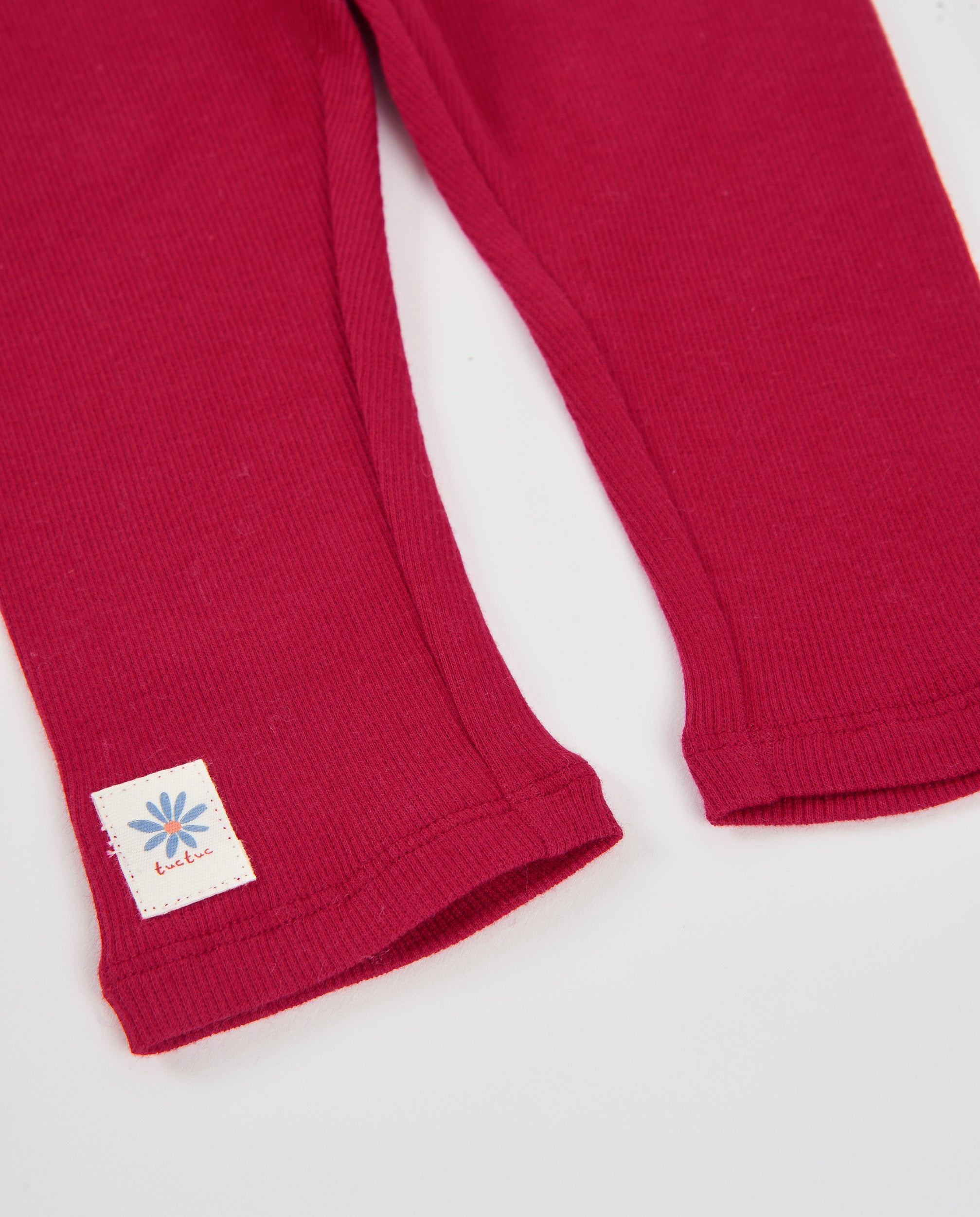 TucTuc Leggings jersey bambina granata vita elastica