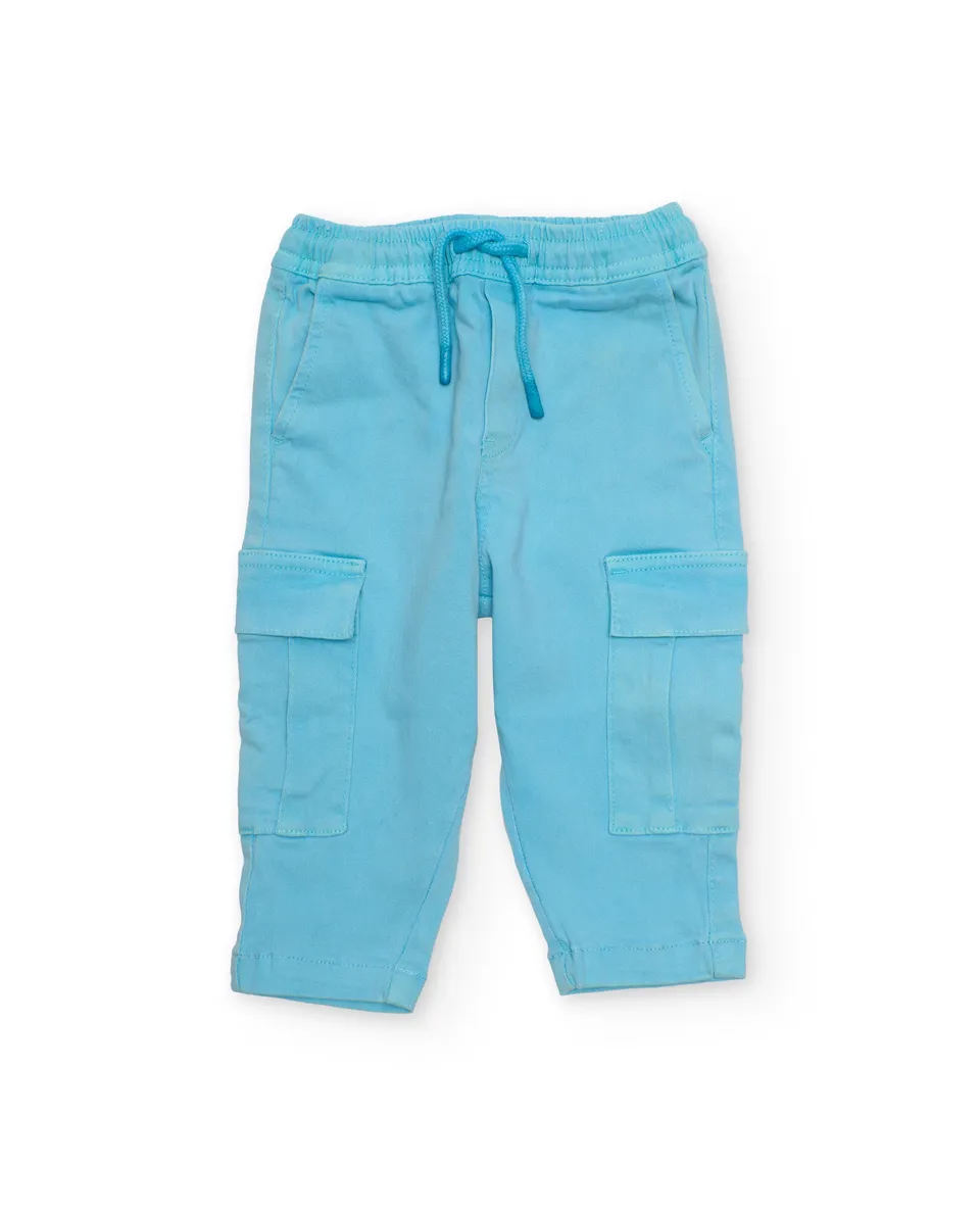 TucTuc Pantaloni Pantalone Bambino Azzurro Cargo