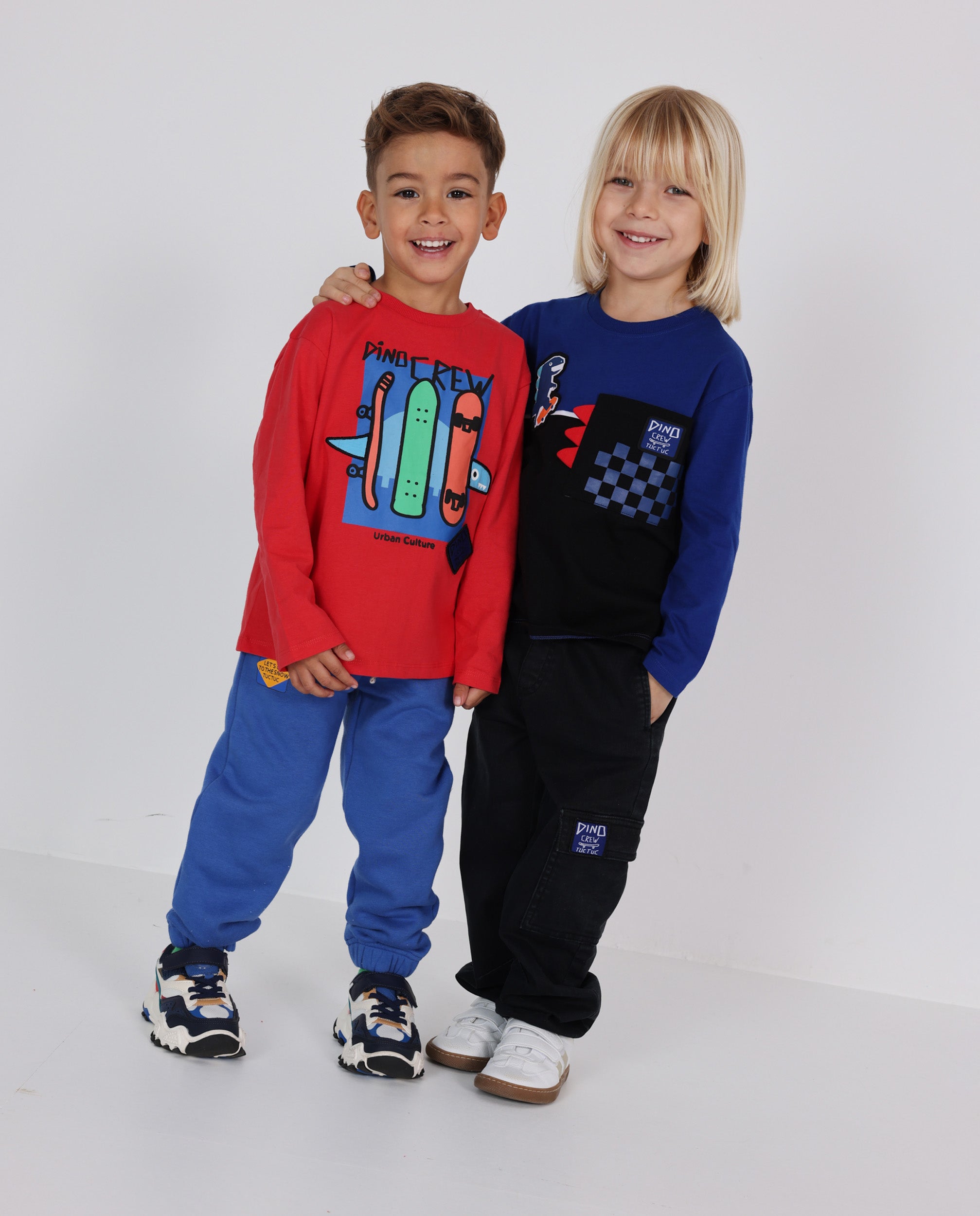 TucTuc Magliette T-Shirt Bambino Cotone Blu Dinosauro