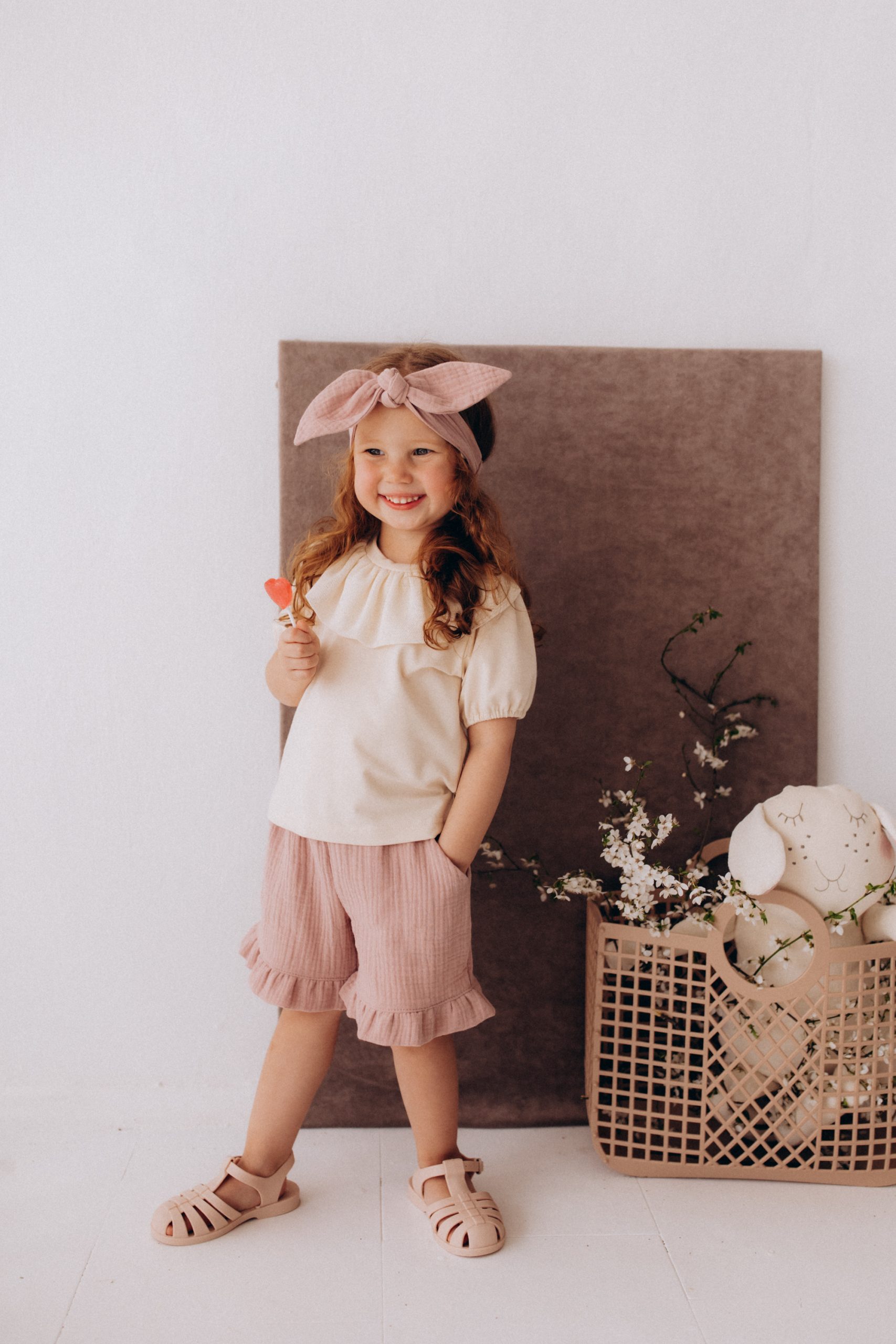 Woolly Organic Muslin Girls Shorts GOTS SS26 pantaloncini cotone