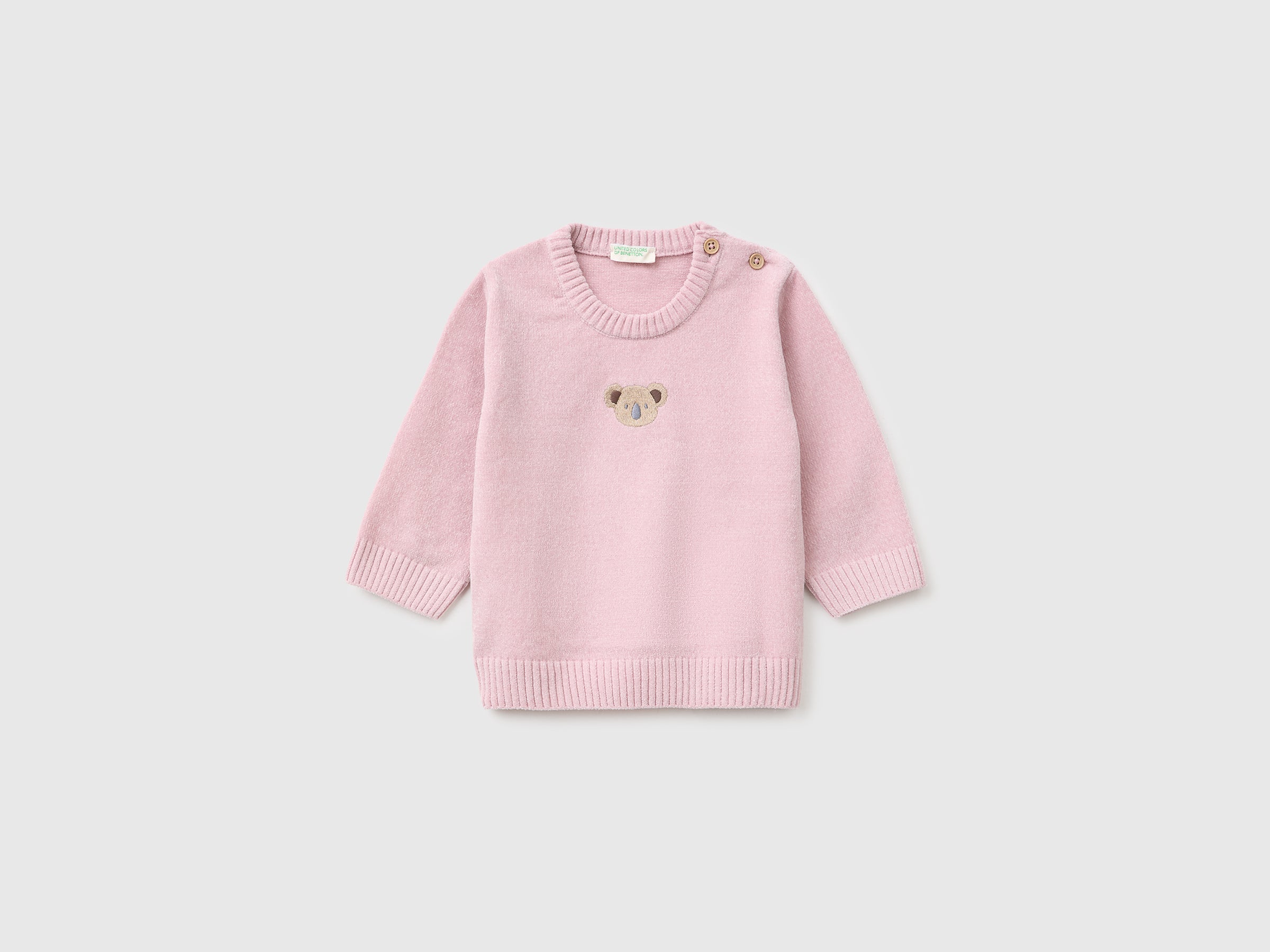 United Colors of Benetton Chenille sweater maglione ciniglia ricamo taglia 68