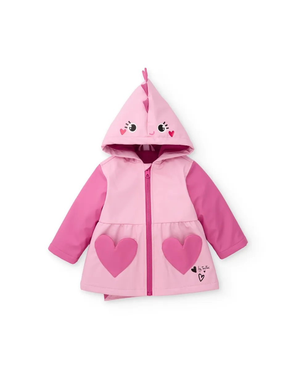 TucTuc Cappotti impermeabile bambina dinosauro rosa