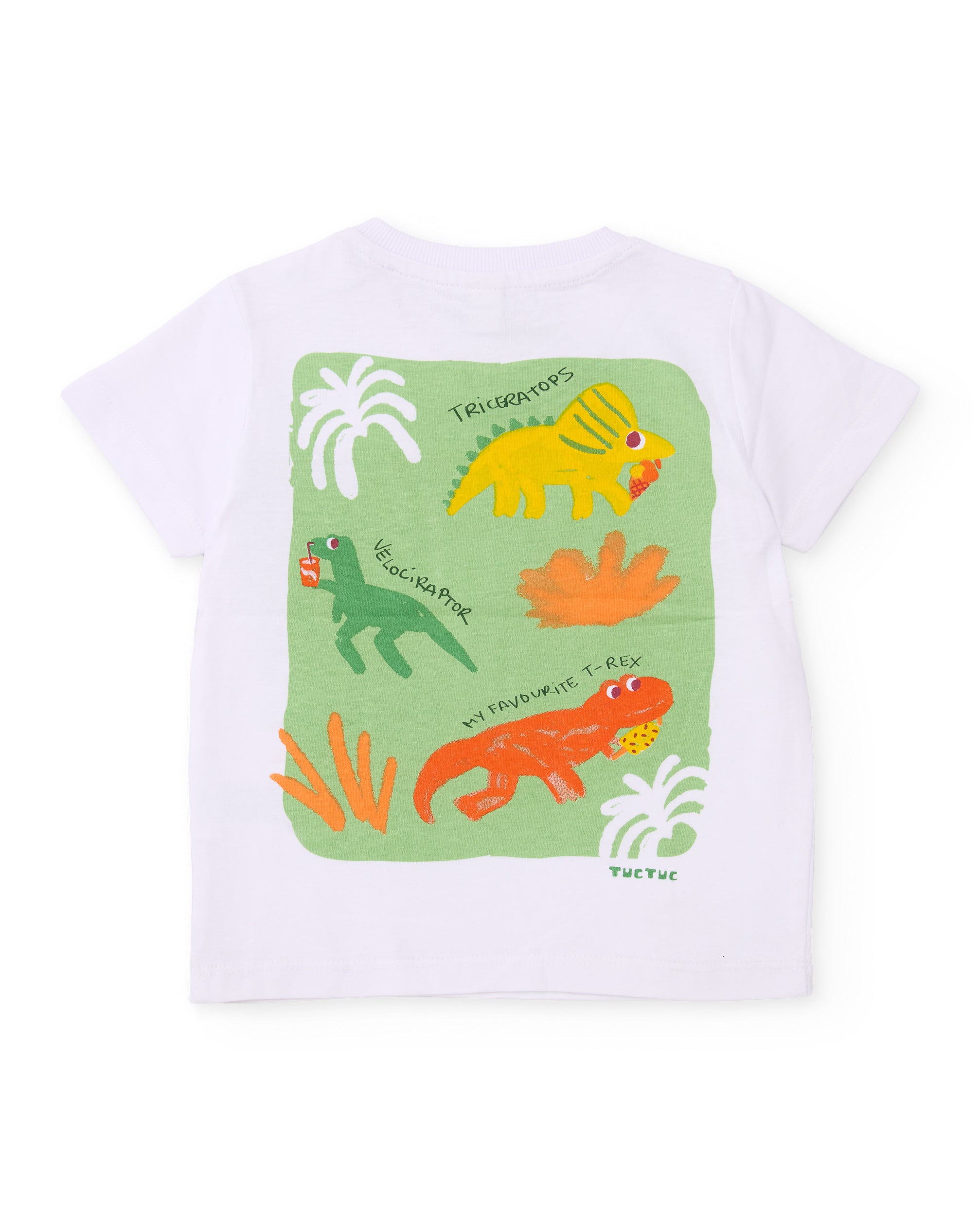 TucTuc Magliette t-shirt palma maglia bianco stampa verde