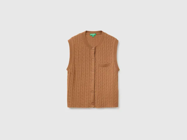 United Colors of Benetton gilet trecce lana cashmere M