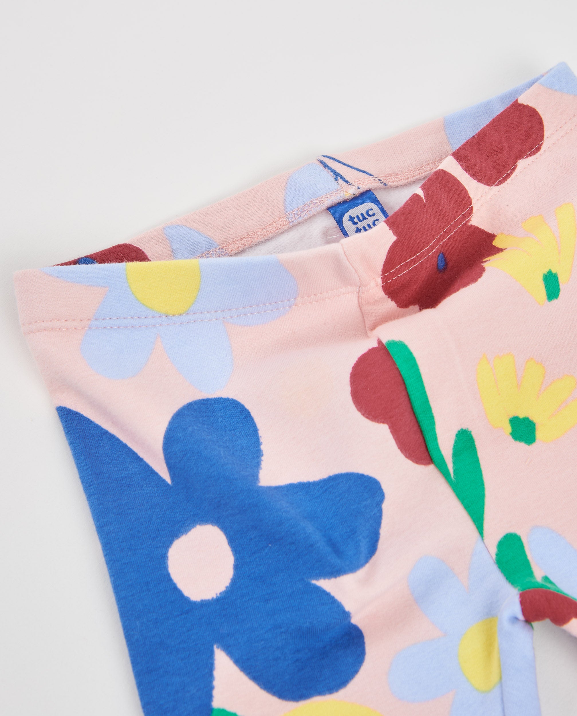 TucTuc Leggings Bimba Felpa Floreale Rosa Chiaro 6M-10A