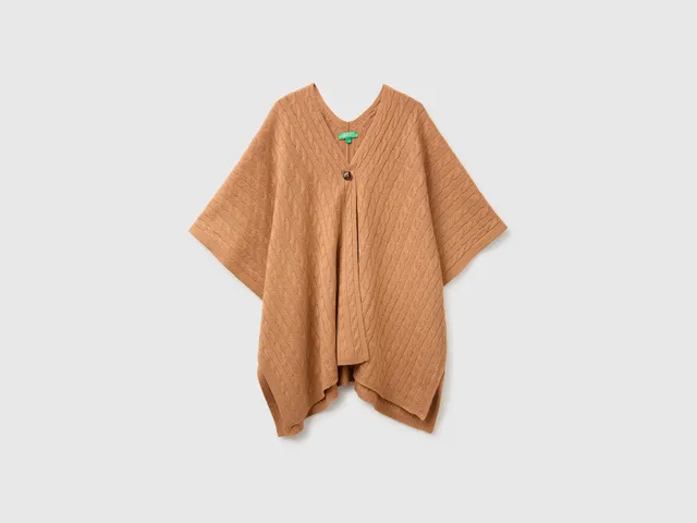 United Colors of Benetton mantella trecce lana taglia unica
