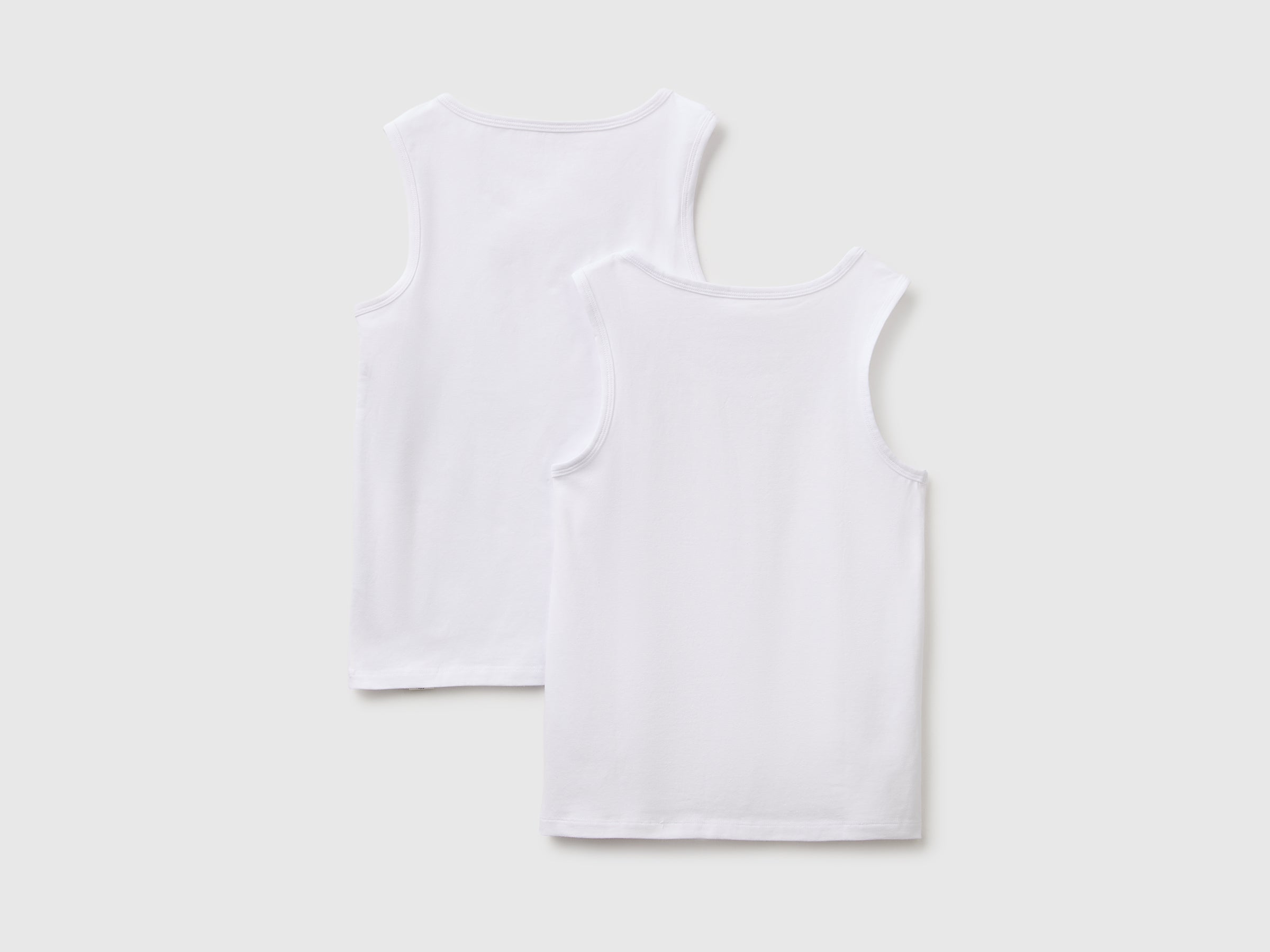 Benetton Set 2 canotte bianche cotone elasticizzato bimbo
