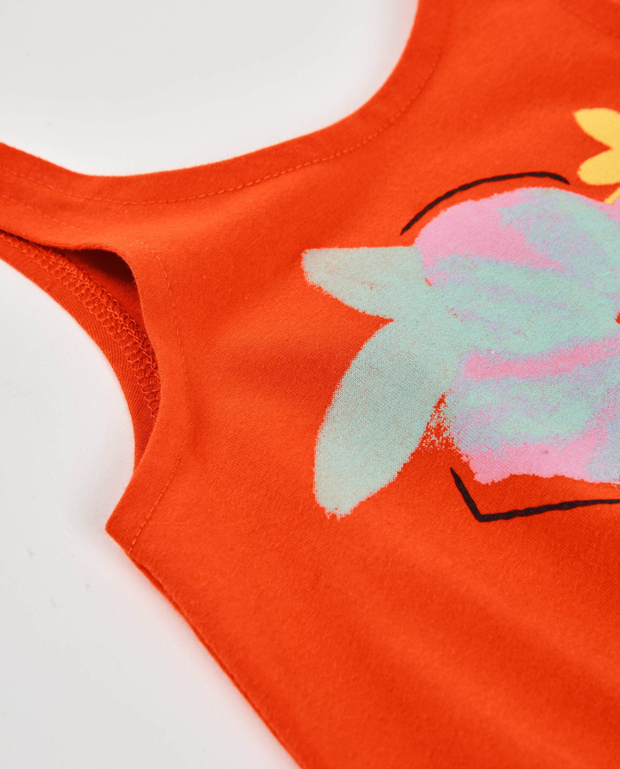 TucTuc Magliette t-shirt bambina rosso cotone floreale