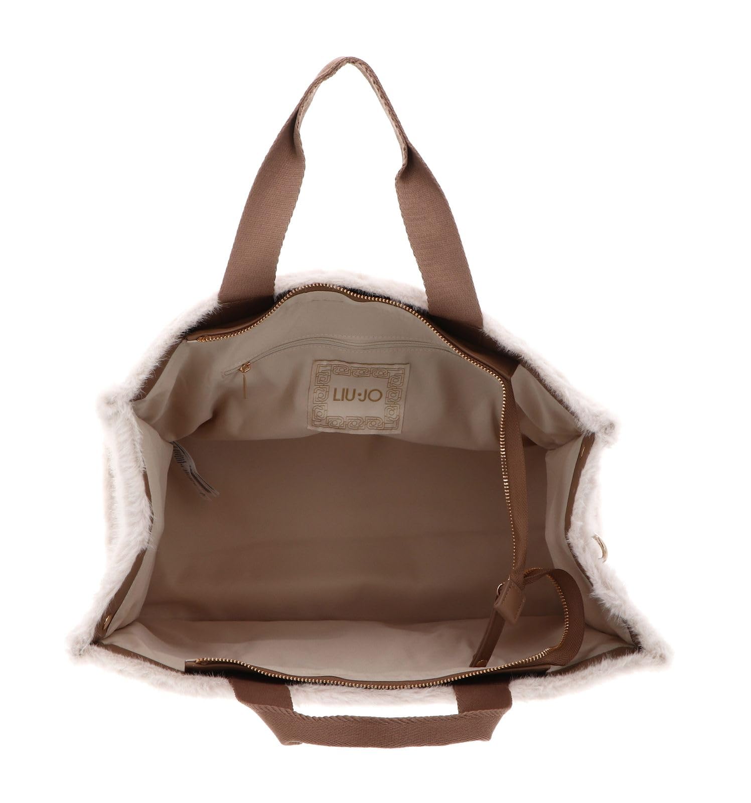 Liu Jo Borse Fake Fur Tote shopper Burro avorio