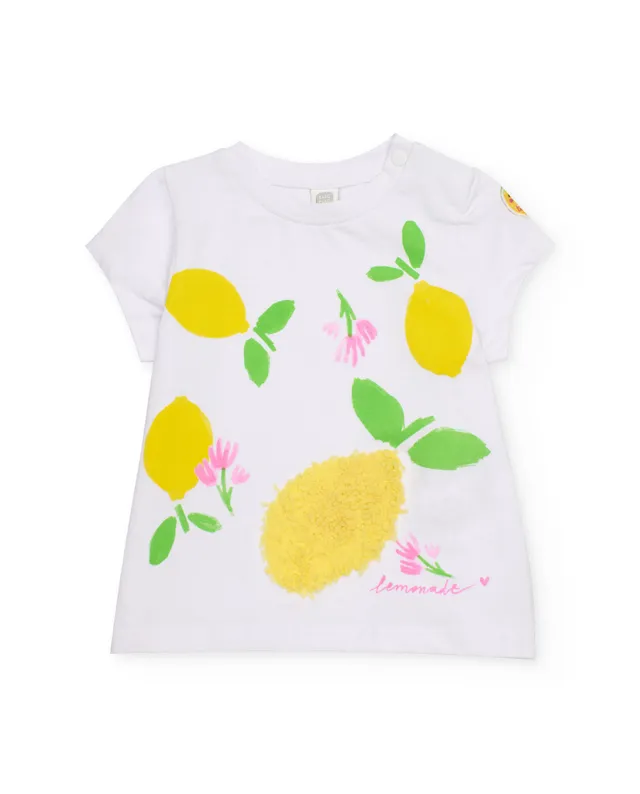 TucTuc Magliette T-shirt Limone Maglietta Bianca Neonata