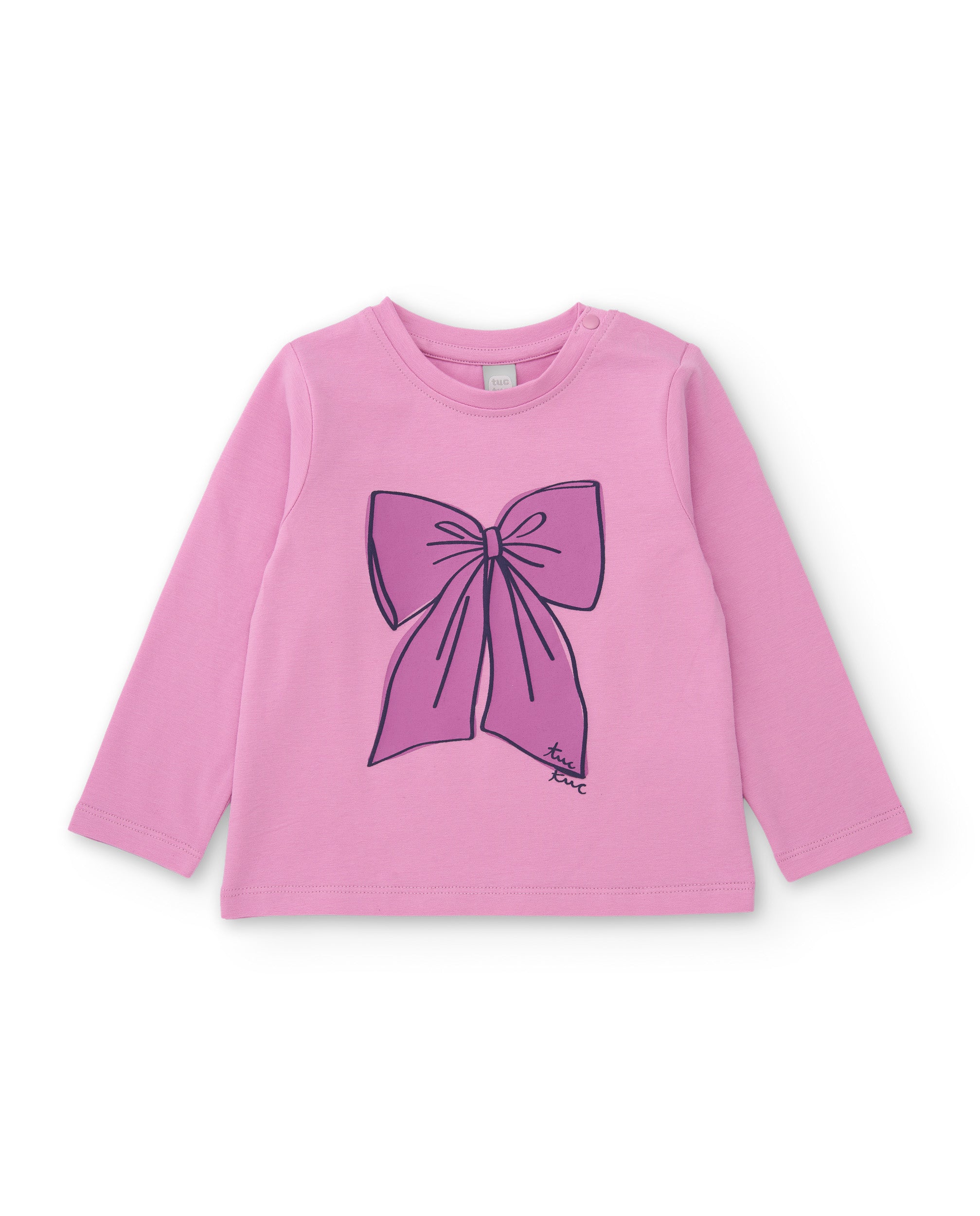 TucTuc Maglietta maglia fiocco bambina rosa cotone