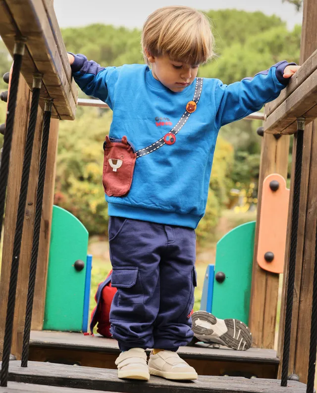 TucTuc Pantaloni felpa bambino cargo navy tasche laterali
