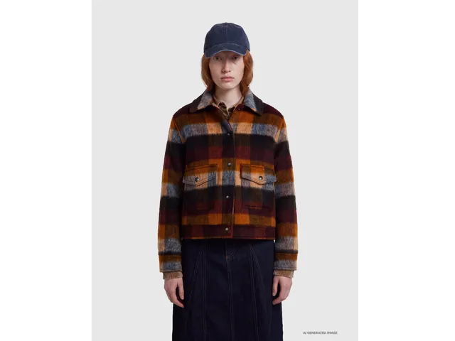 United Colors of Benetton Checked rider jacket giacca M quadri lana