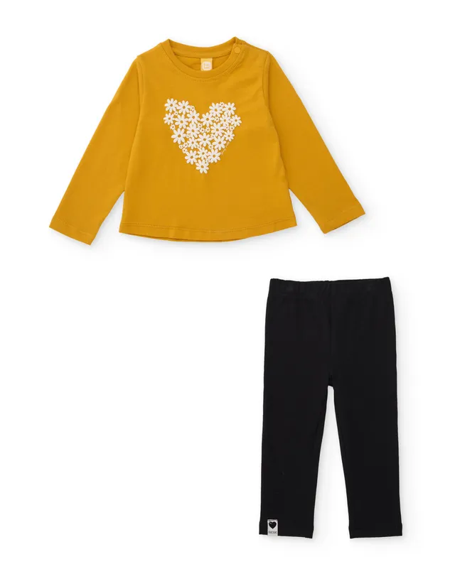 TucTuc Completi Maglia Leggings Bambina Senape