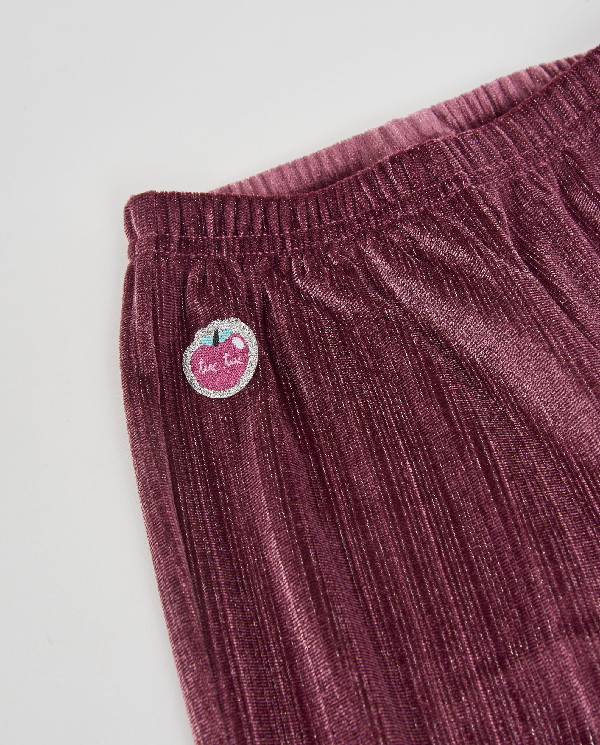 TucTuc Pantaloni Bambina Velluto Viola Vita Elastica