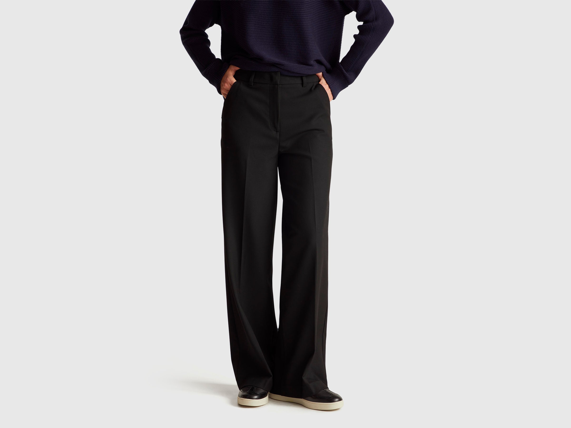 Benetton Wide trousers pantaloni larghi viscose taglia 42