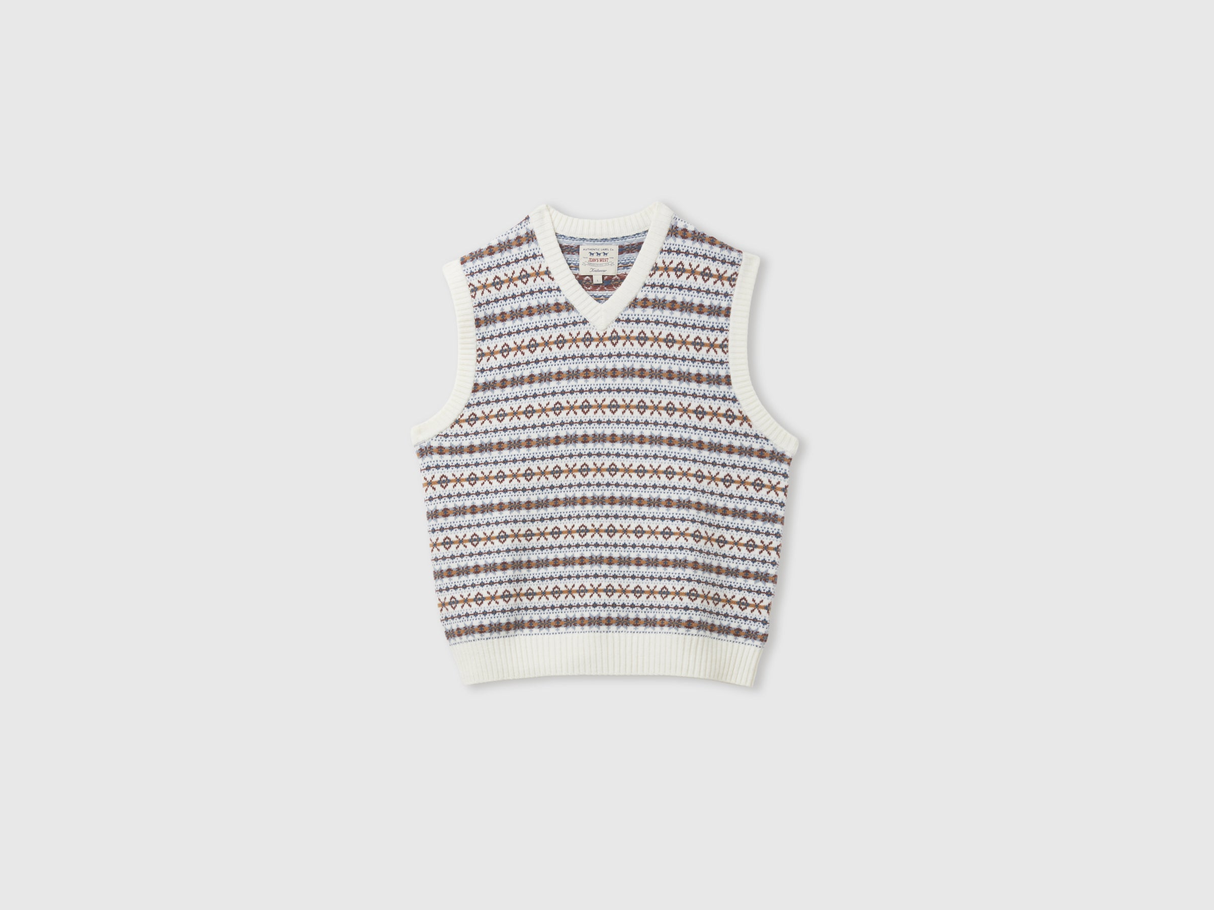 United Colors of Benetton Wool blend jacquard V-neck vest gilet lana