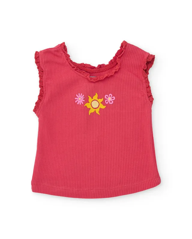 TucTuc Magliette T-Shirt Bambina Rossa Volant Costine