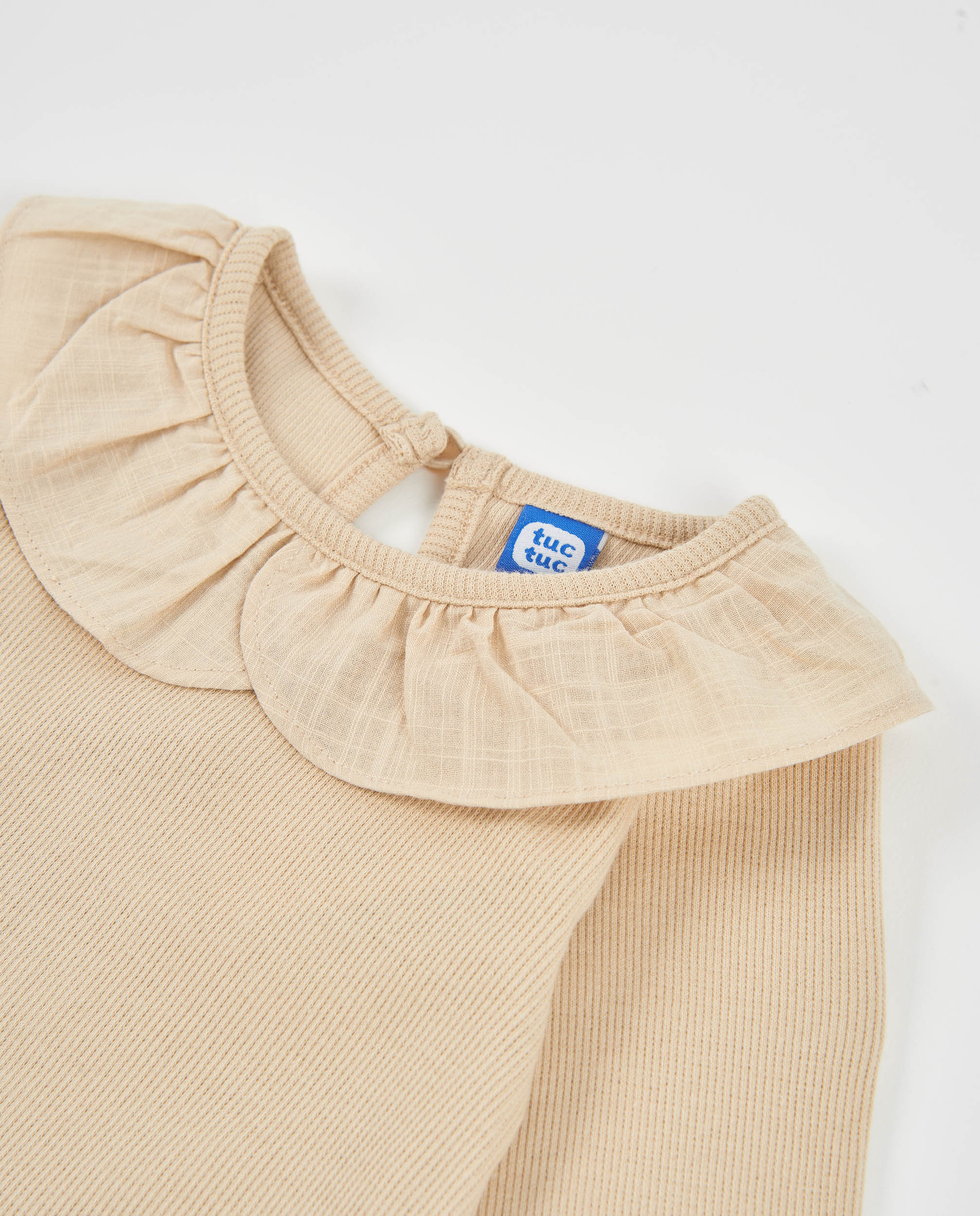 TucTuc Magliette Maglia Bambina Beige Volant Fiore