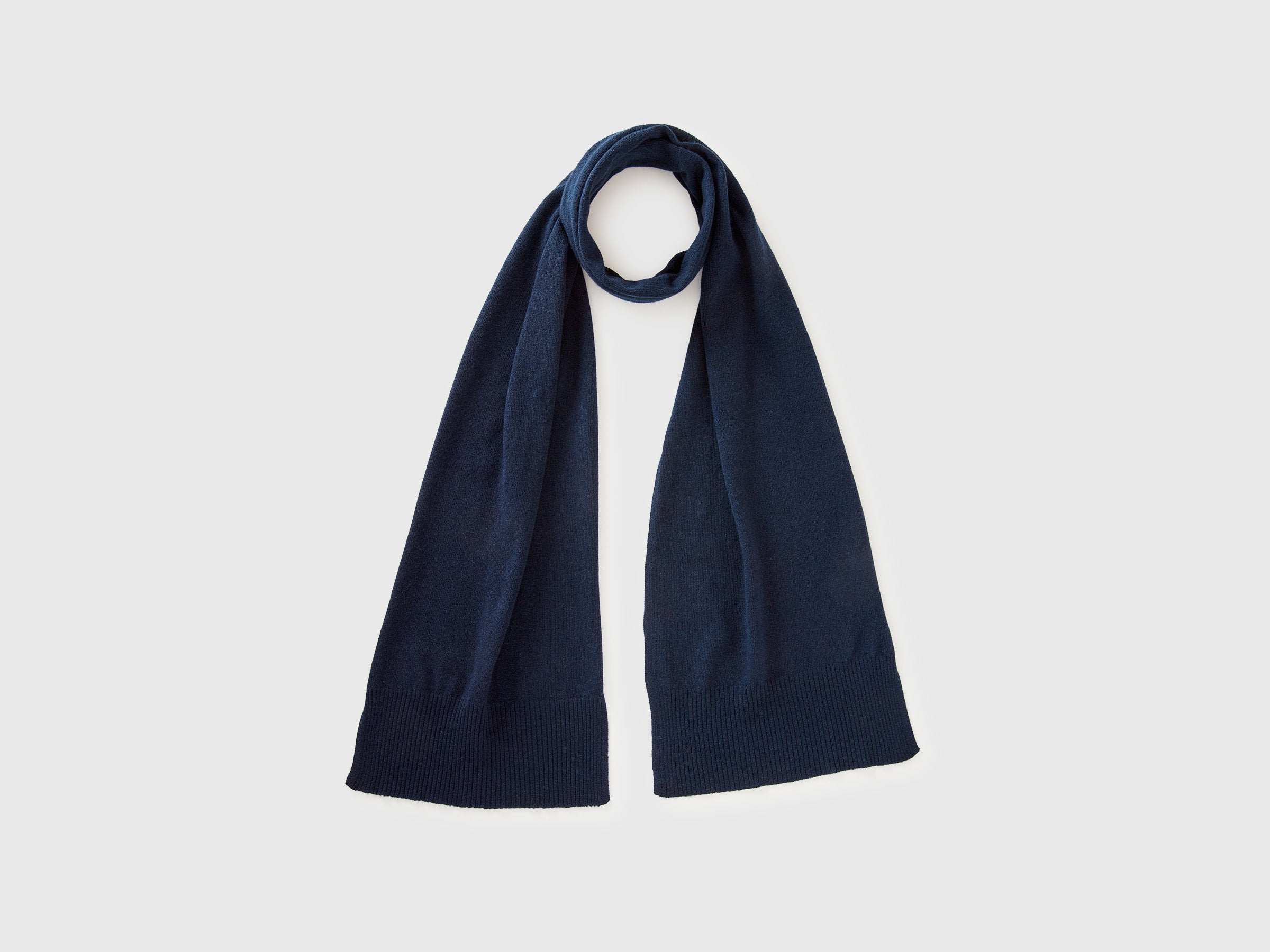 United Colors of Benetton Sciarpa Lana Merino Blu Taglia Unica