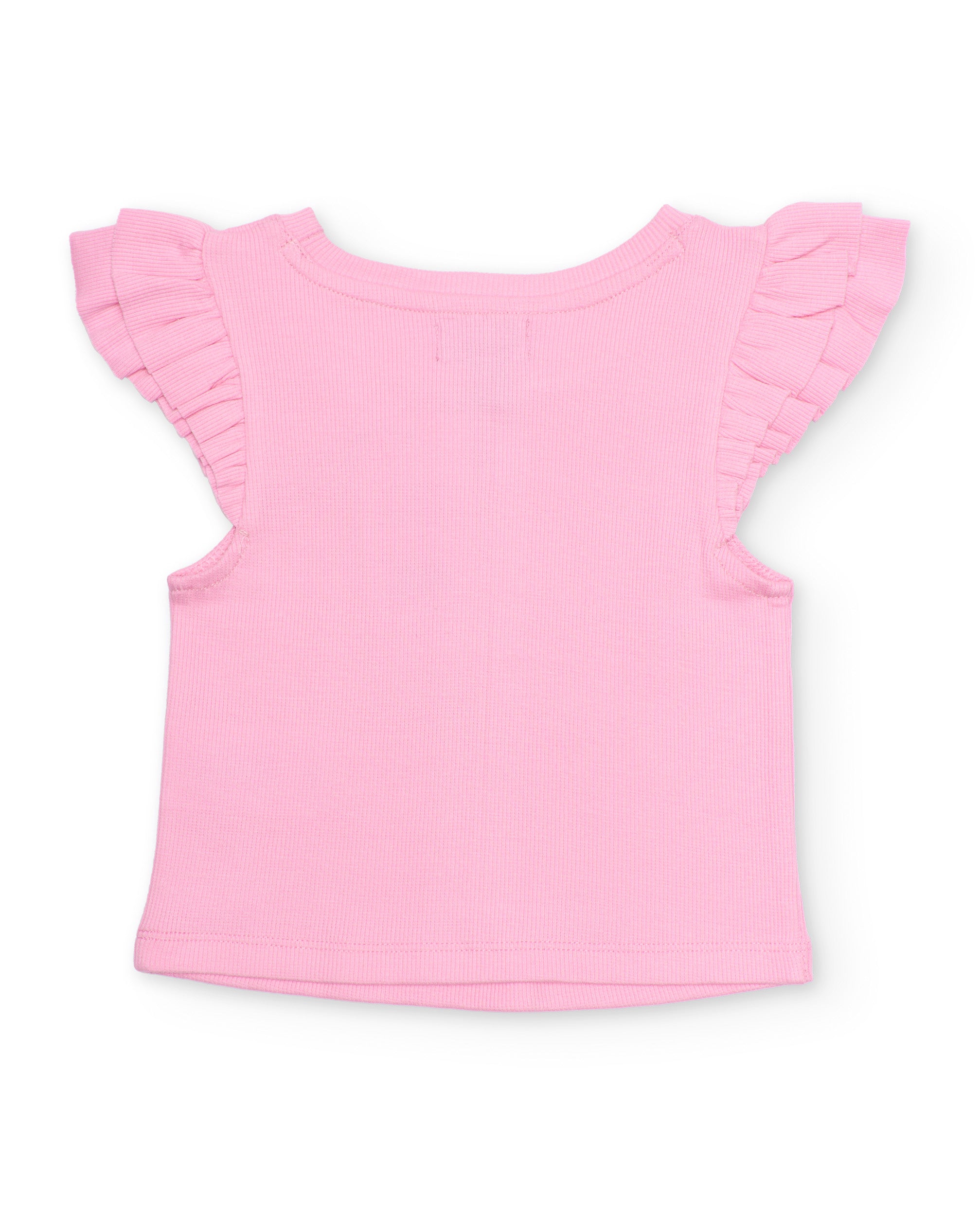 TucTuc Magliette Top bambina rosa maniche a volant cotone